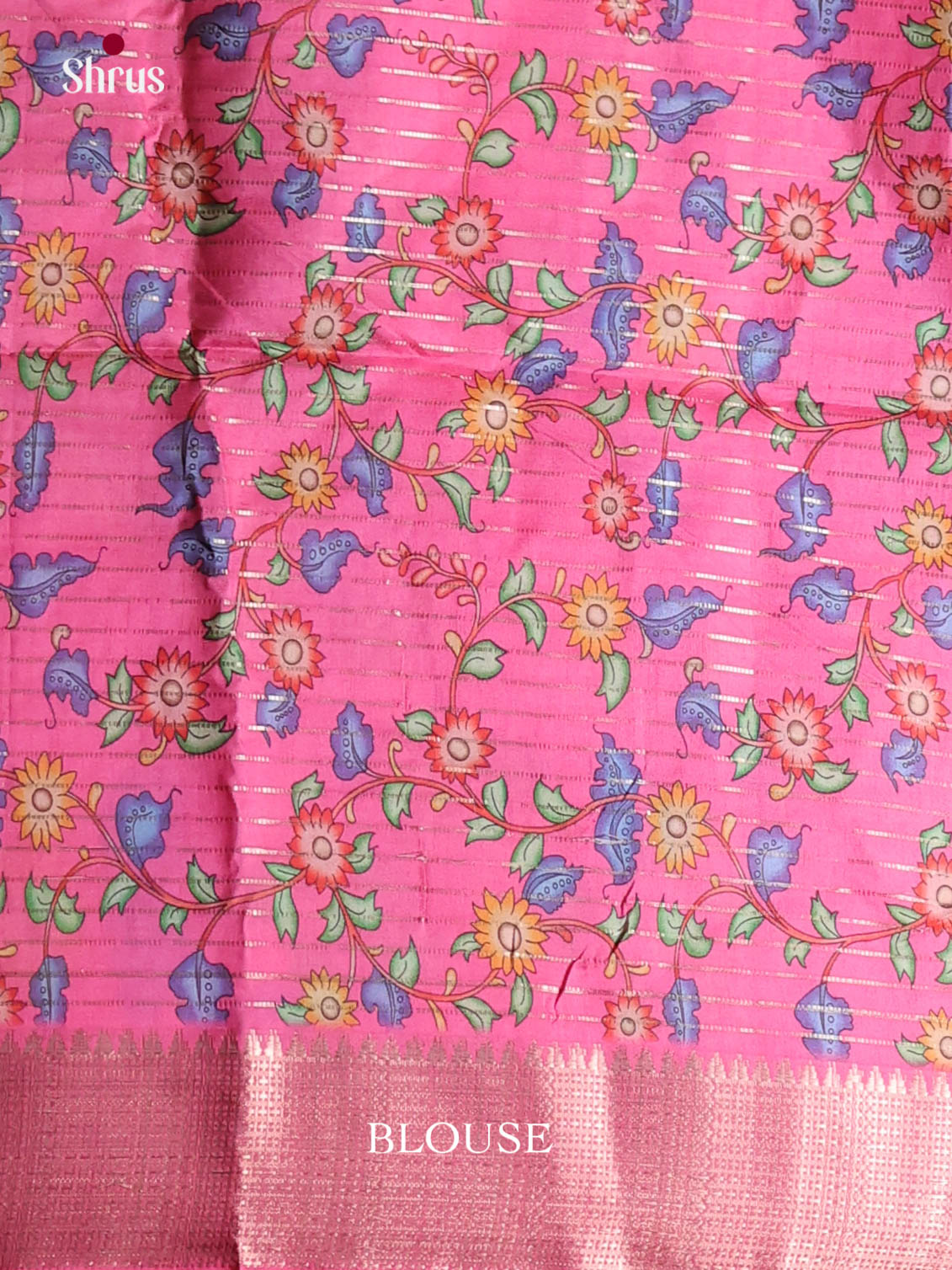 Blue & Pink - Semi Dola silk Saree