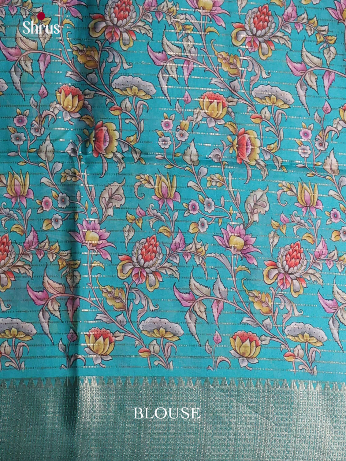 Yellow & Blue - Semi Dola silk Saree