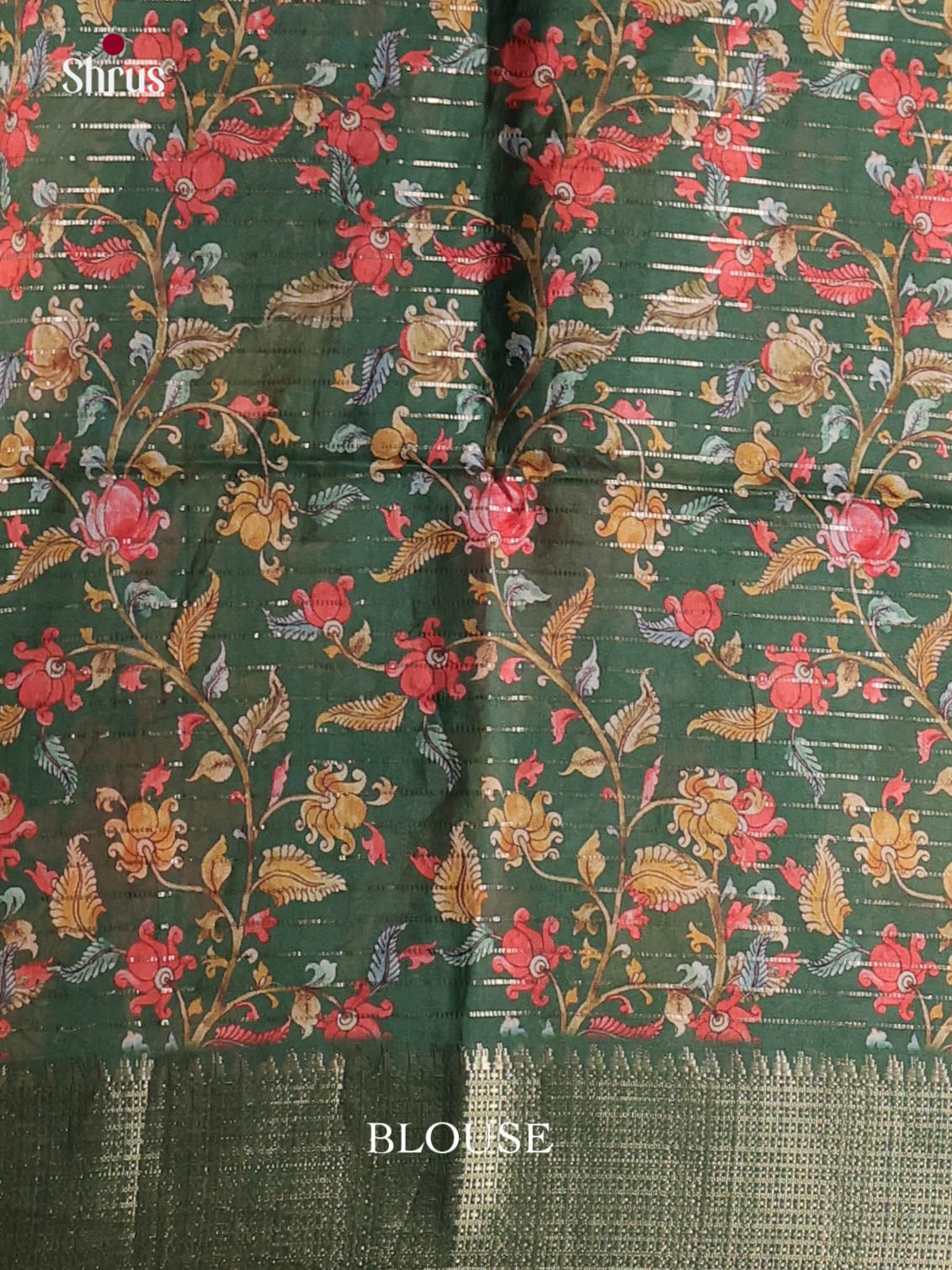 Red & Green - Semi Dola silk Saree