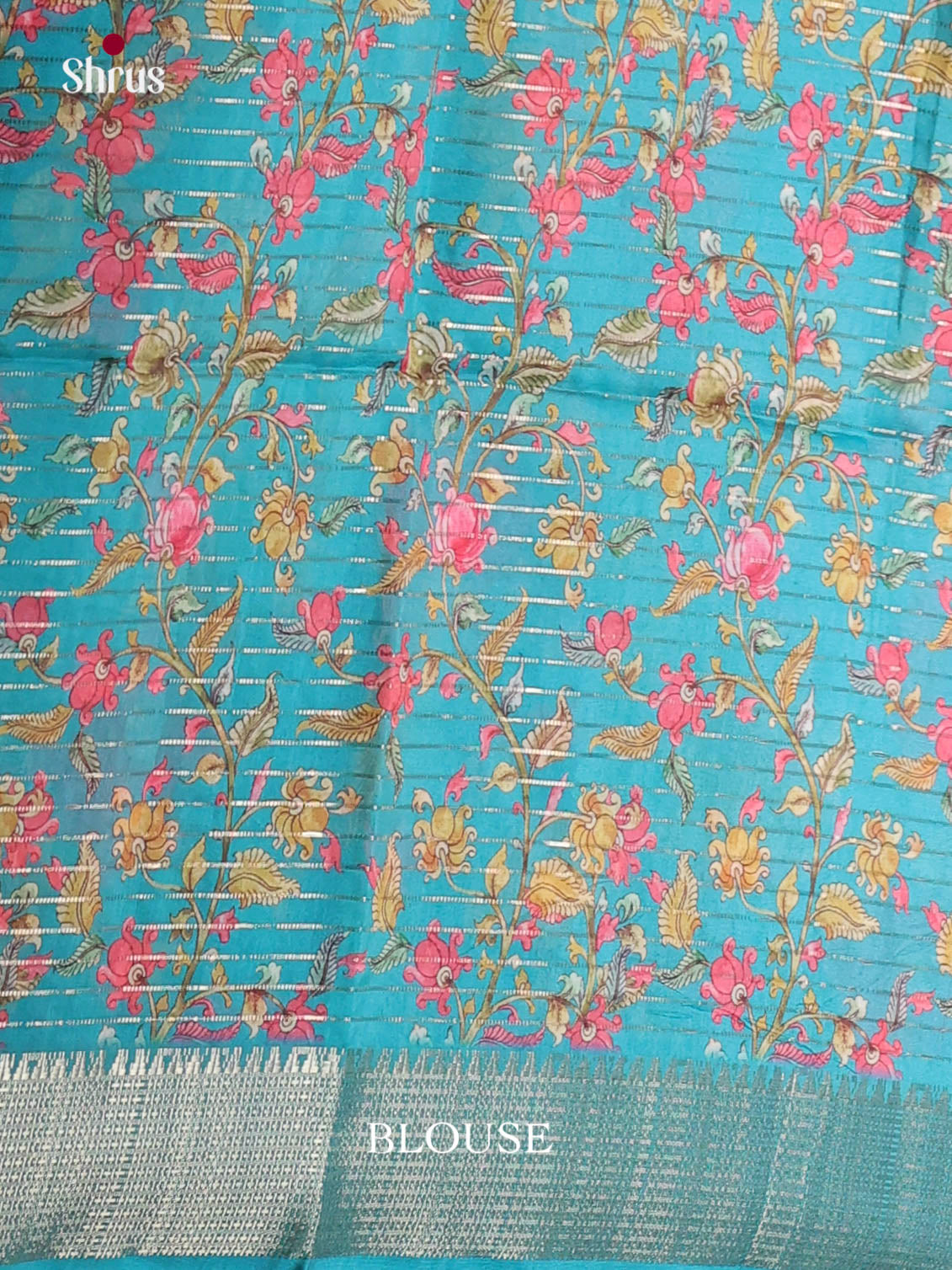 Yellow & Blue - Semi Dola silk Saree