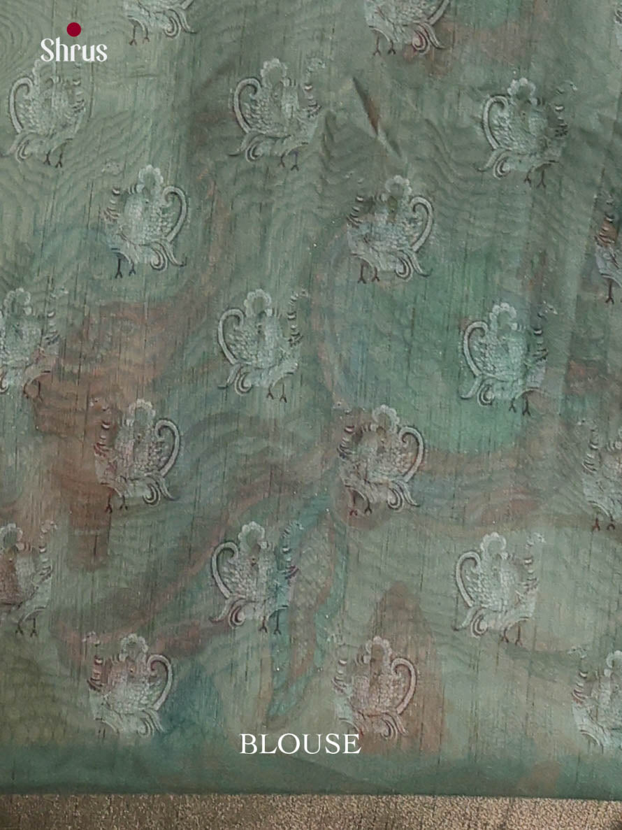Grey Green - Semi Chanderi Saree