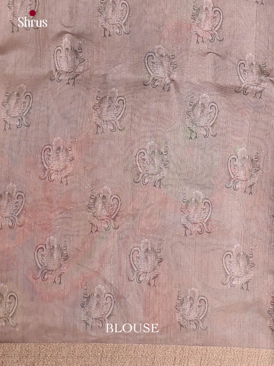 Pastel Brown - Semi Chanderi Saree