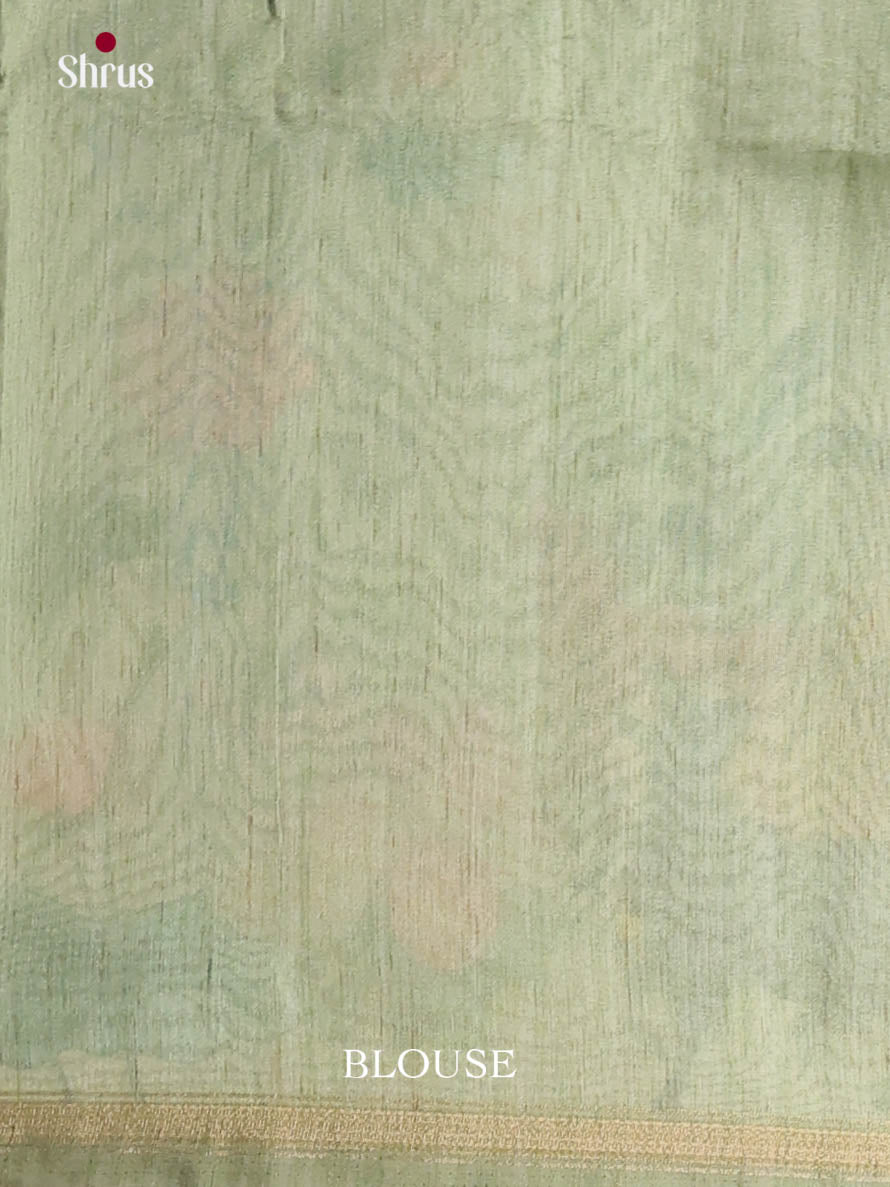 Pastel Green - Semi Chanderi Saree - Shop on Shrus.com