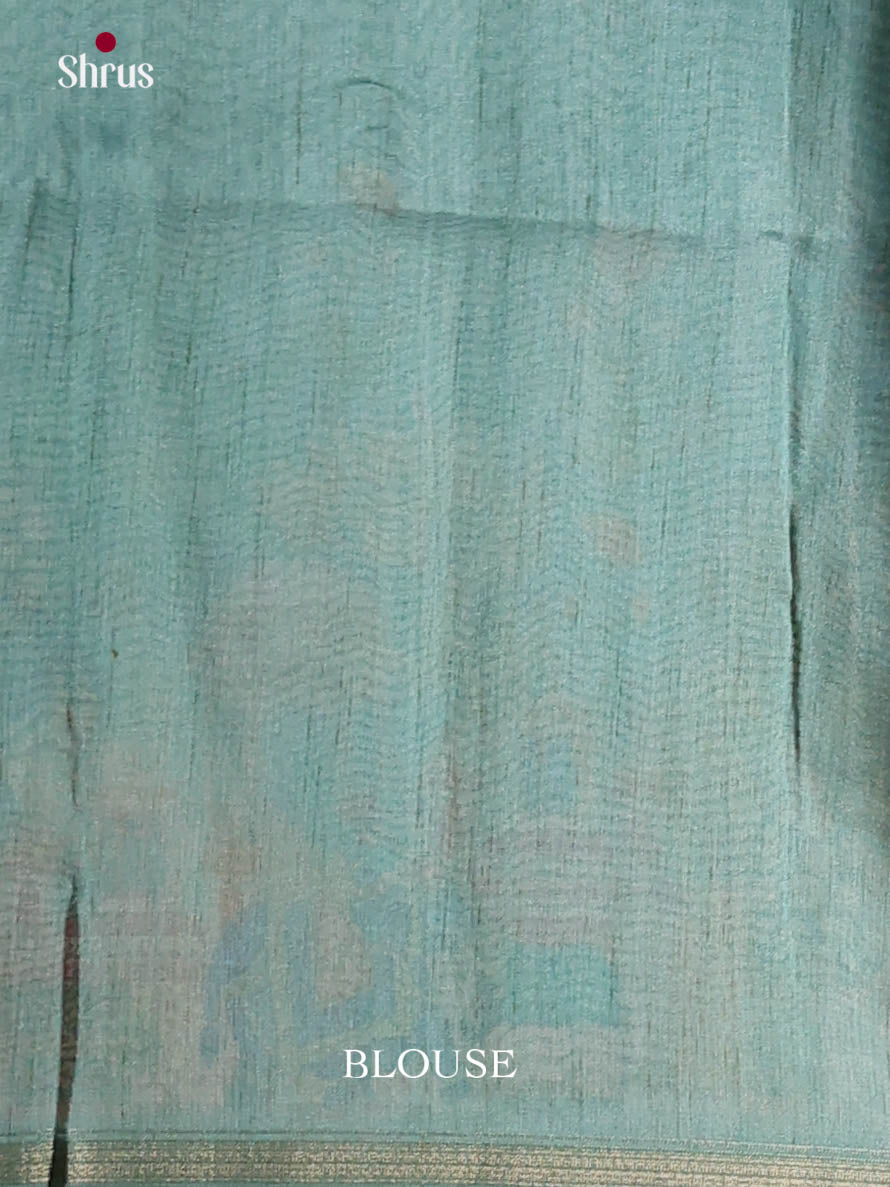 Pastel Blue - Semi Chanderi Saree - Shop on Shrus.com