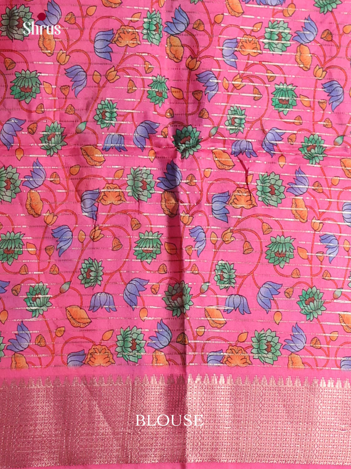 Blue & Pink - Semi Dola silk Saree