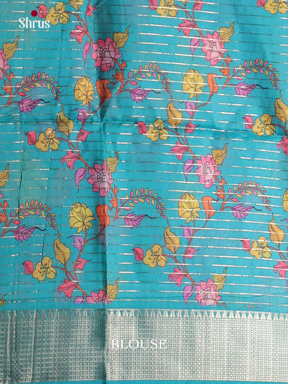 Yellow & Blue - Semi Dola silk Saree