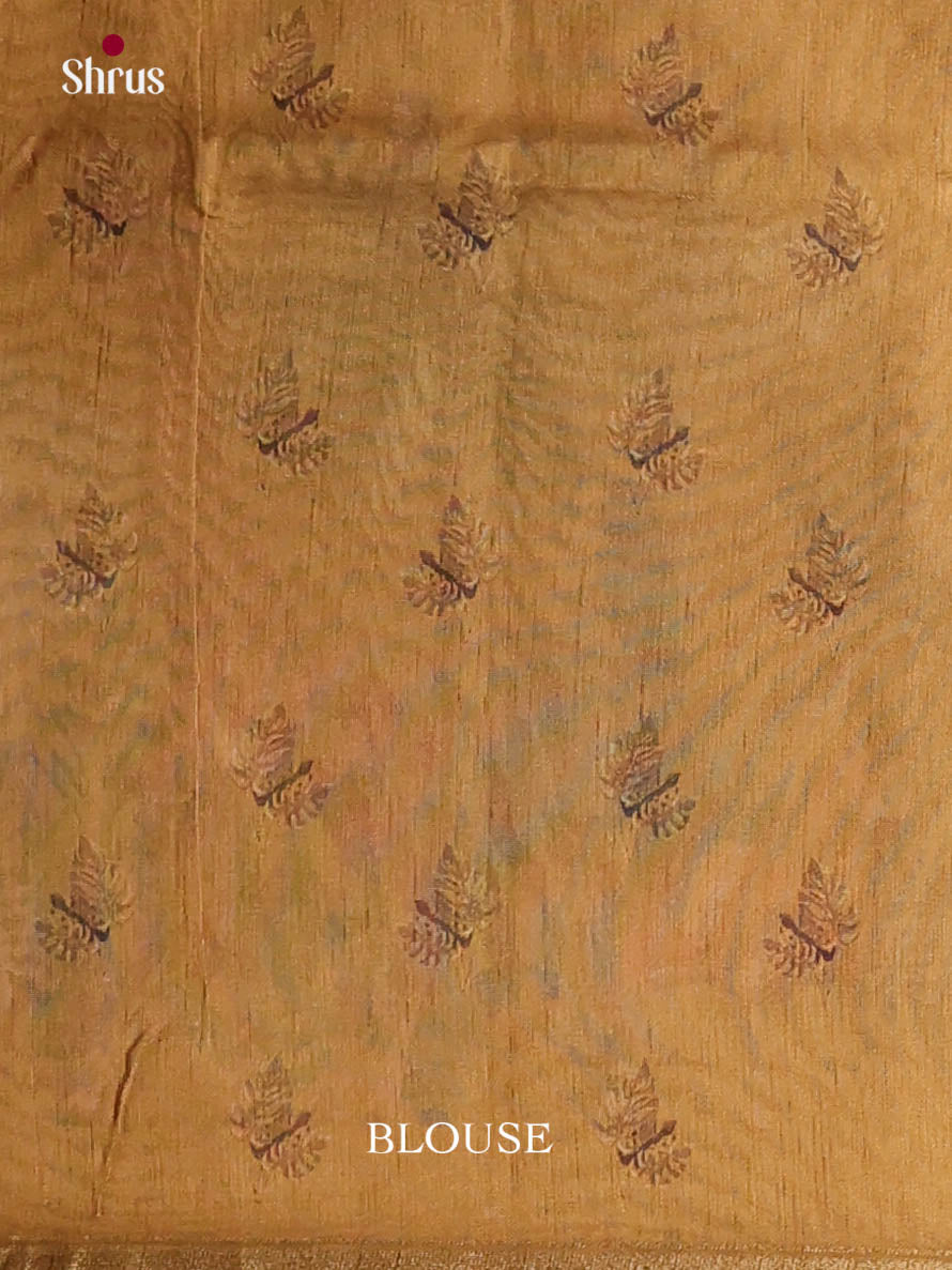 Dark Mustard - Semi Chanderi Saree - Shop on Shrus.com