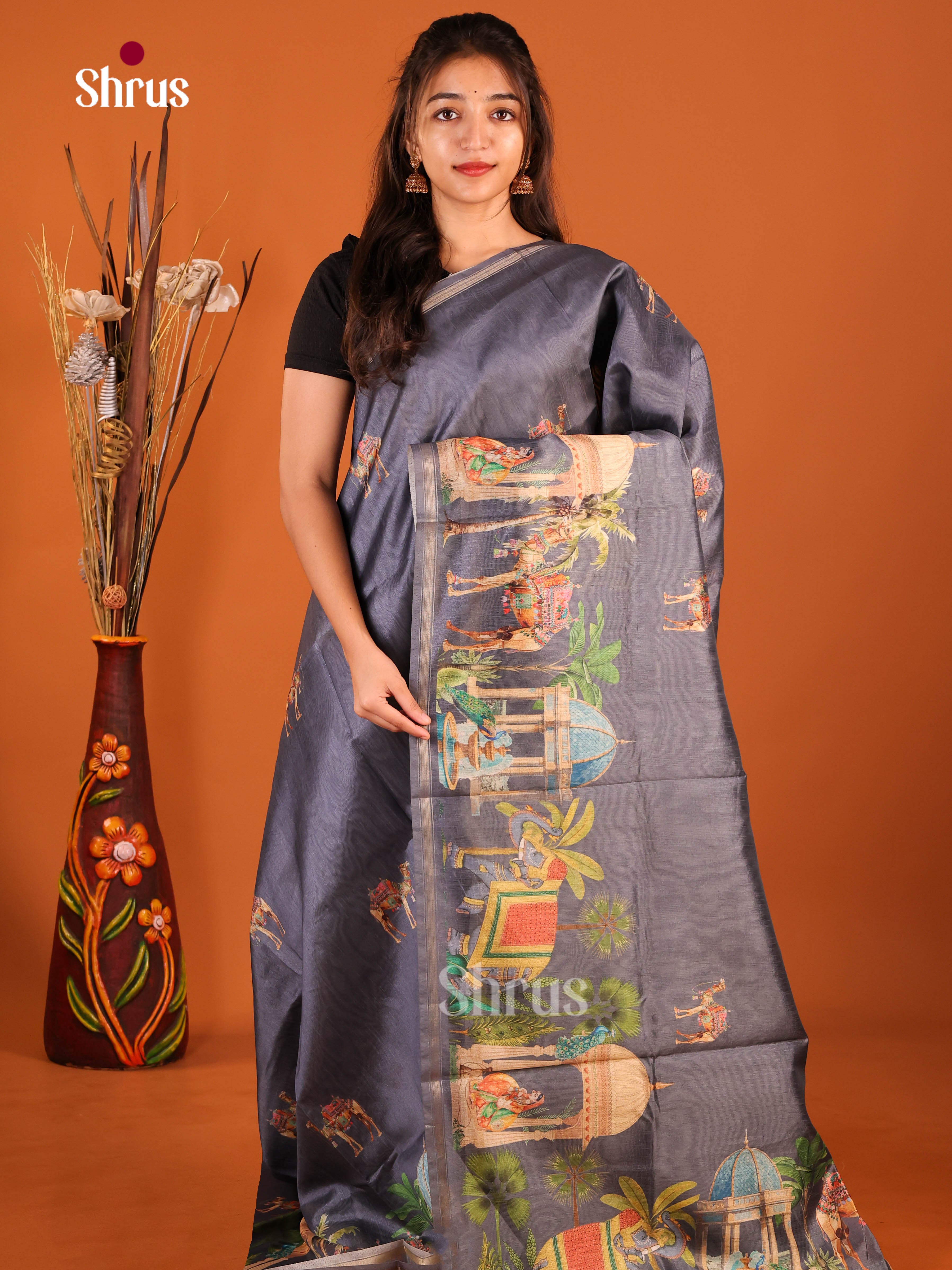 DIS29121 - Semi Chanderi Saree
