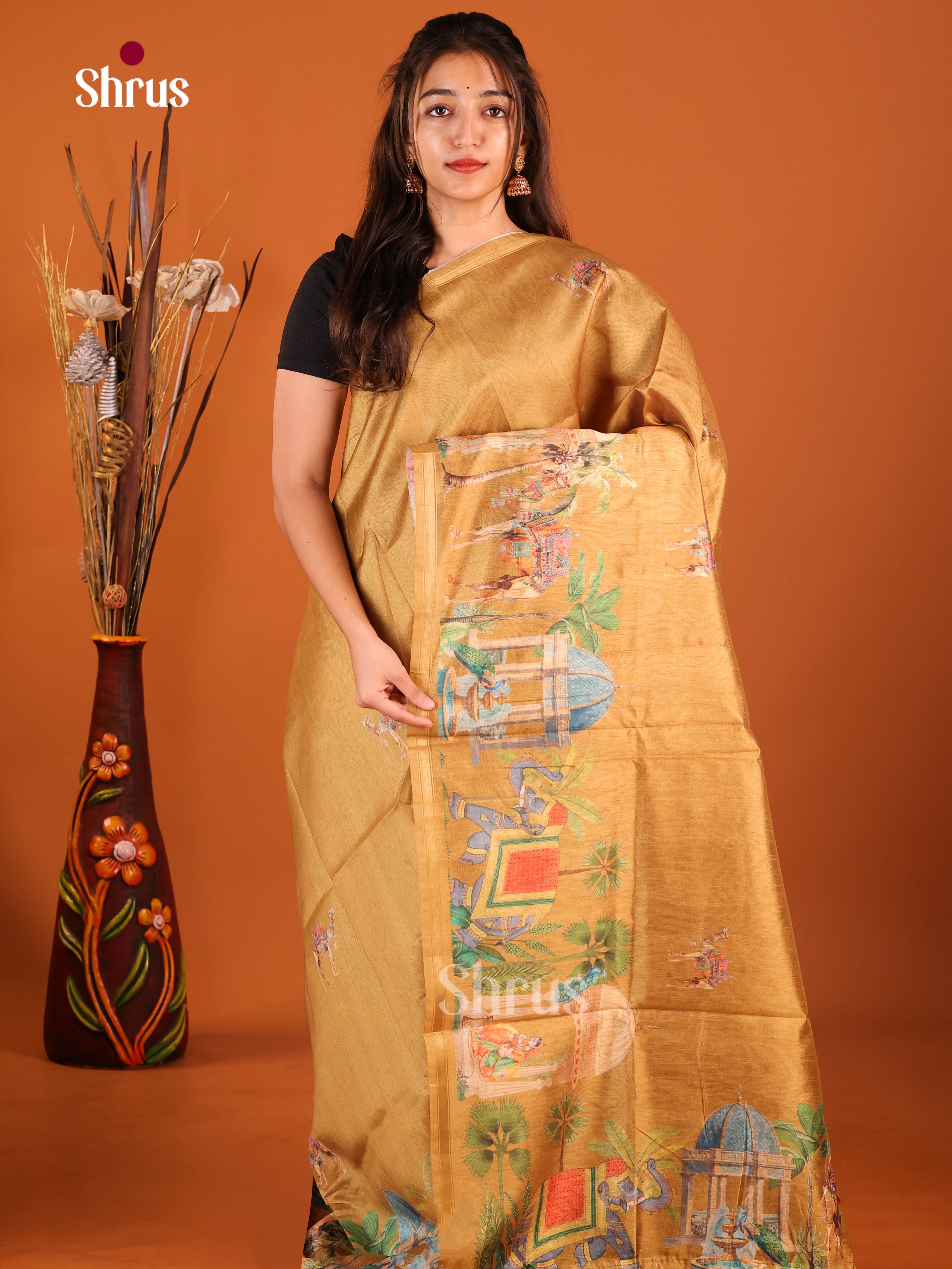 DIS29122 - Semi Chanderi Saree