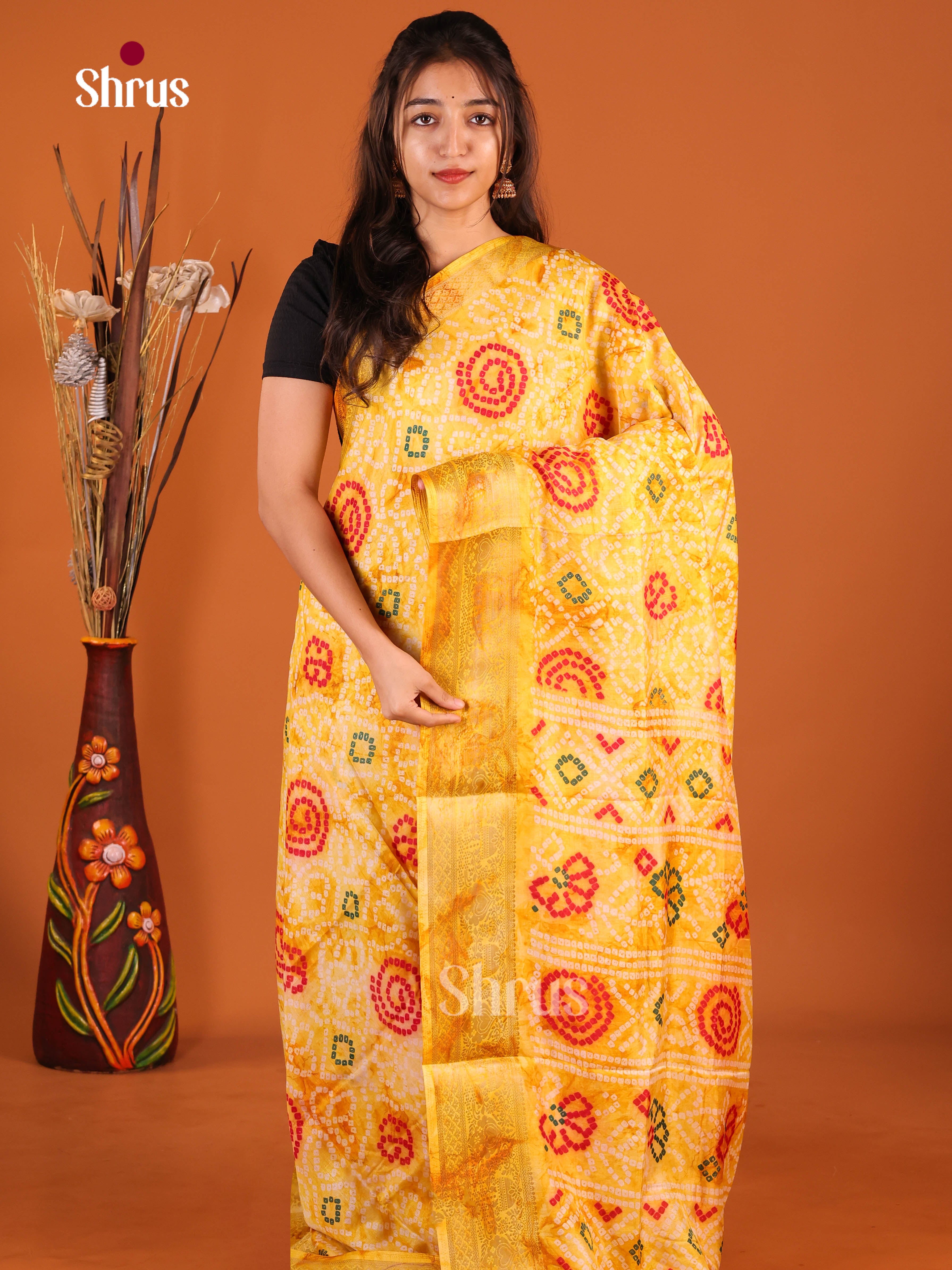 Mustard - Semi Dola silk Saree