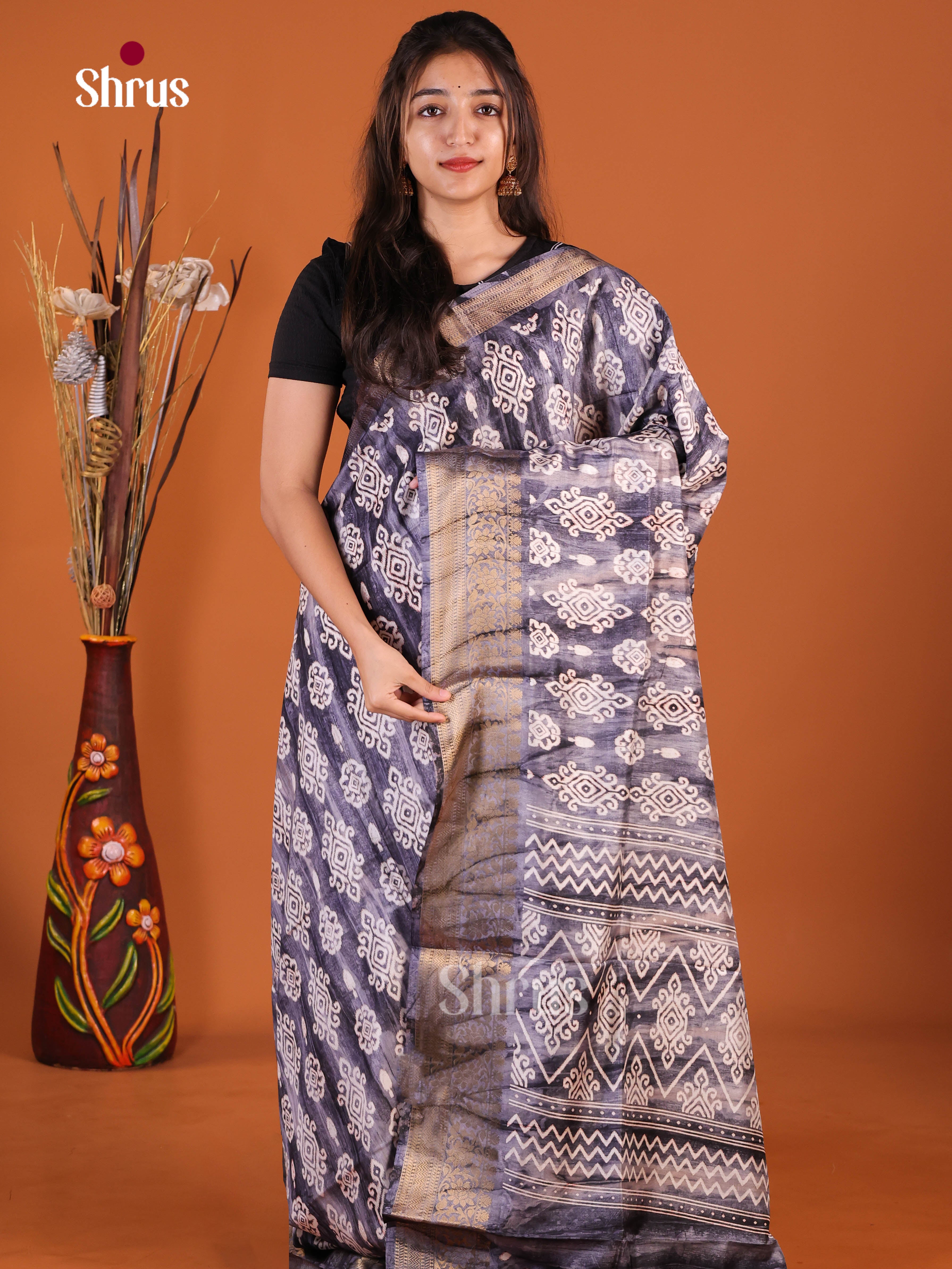Blue - Semi Dola silk Saree