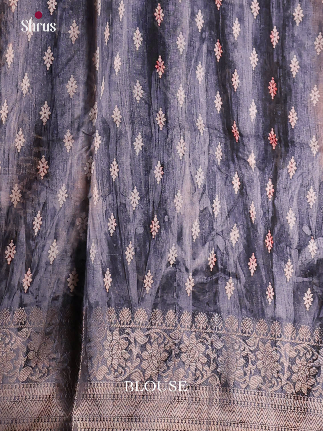 Grey & Blue - Semi Dola silk Saree