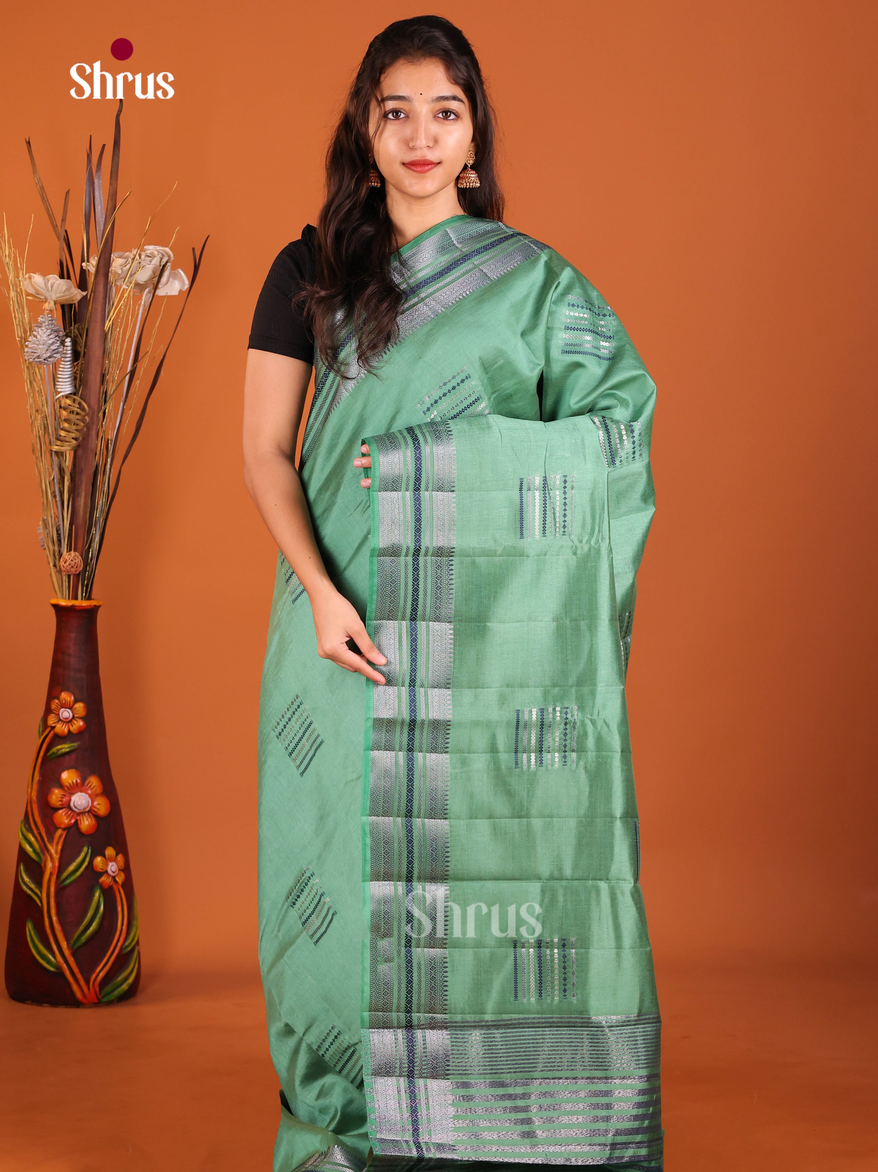 Pastel Green - Semi Rawsilk Saree