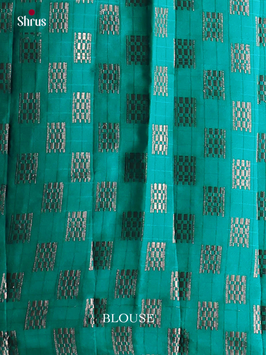 teal - Semi Rawsilk Saree
