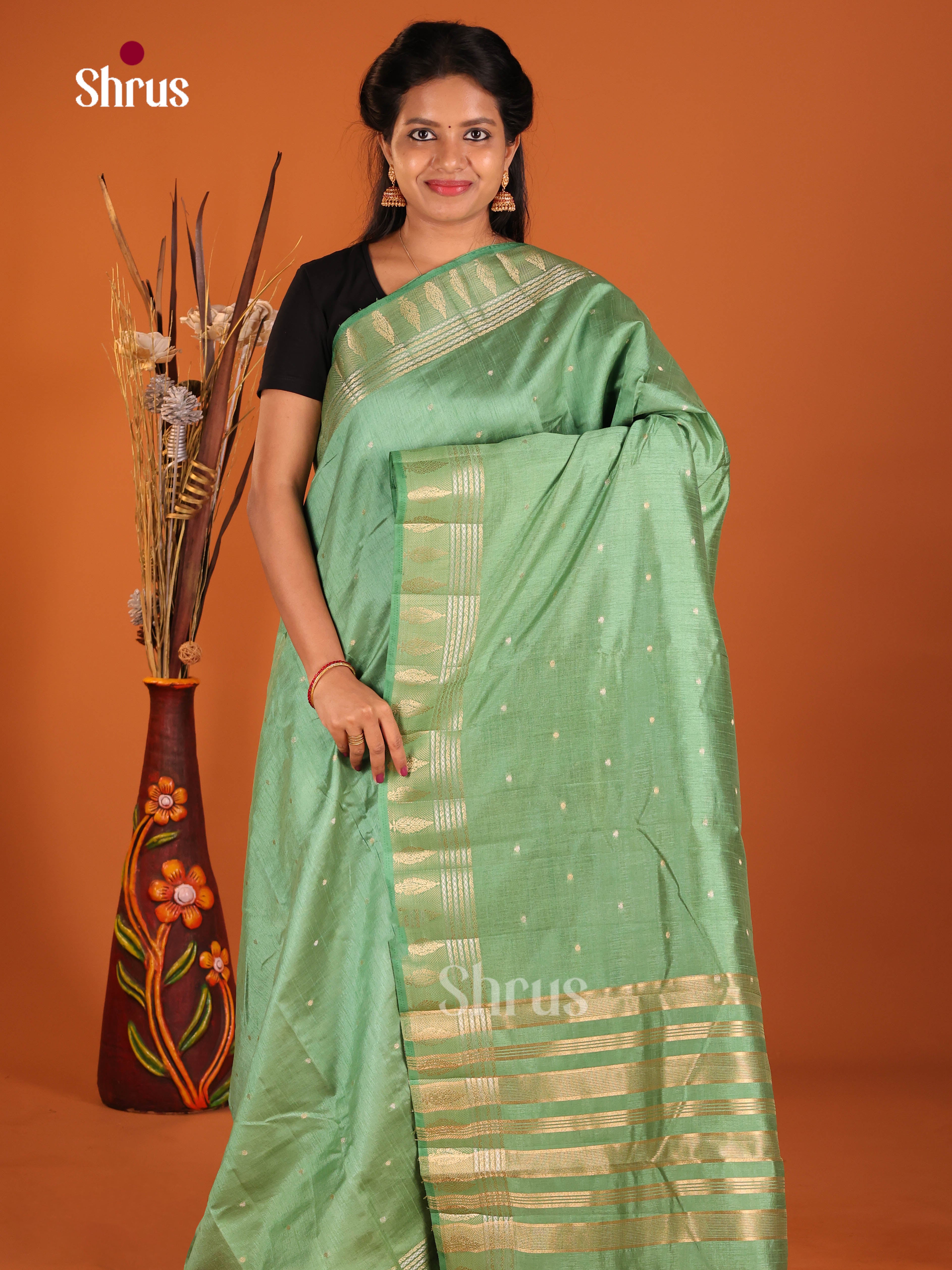 Pastel Green - Semi Rawsilk Saree