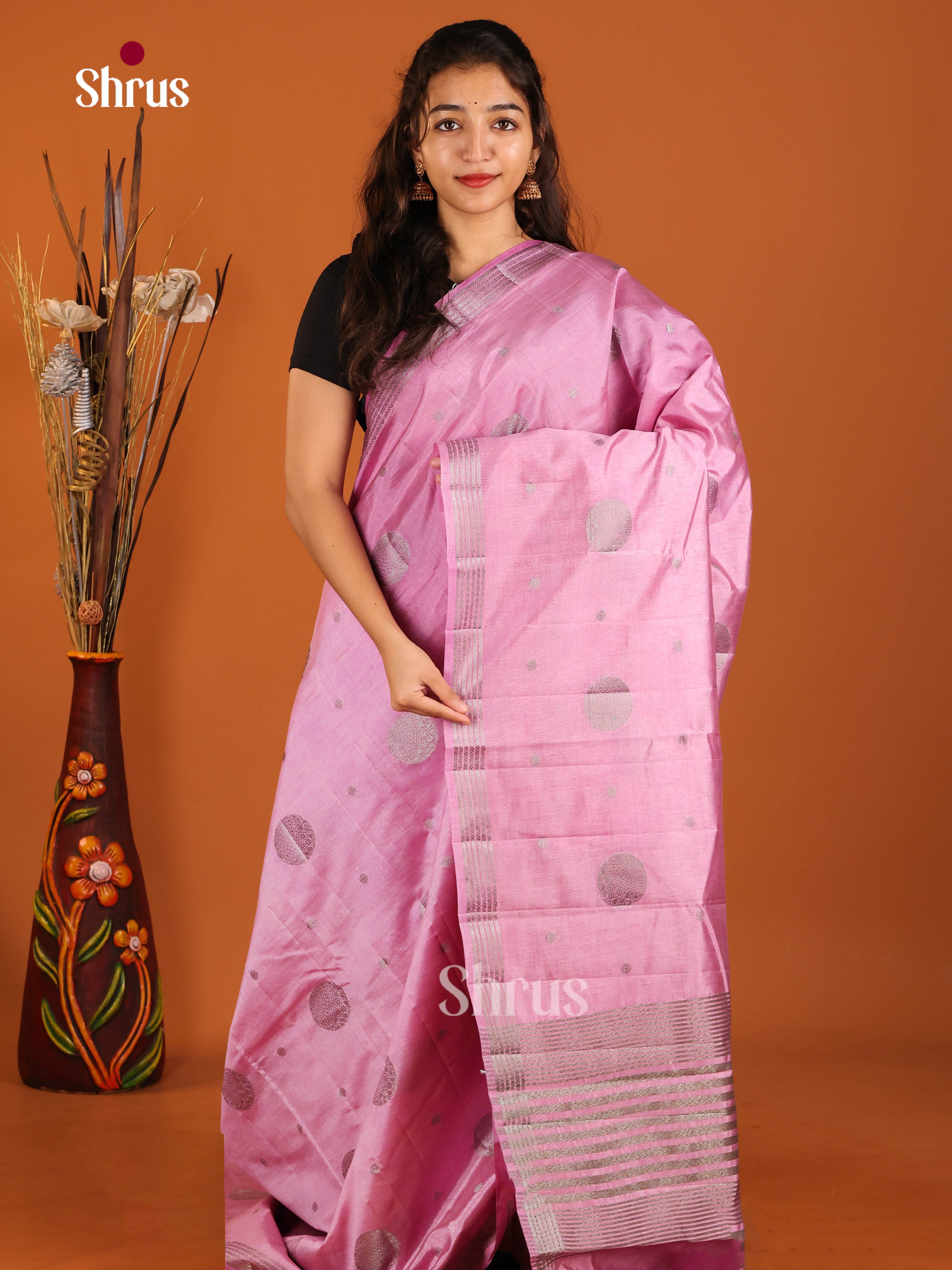 Lavender - Semi Rawsilk Saree