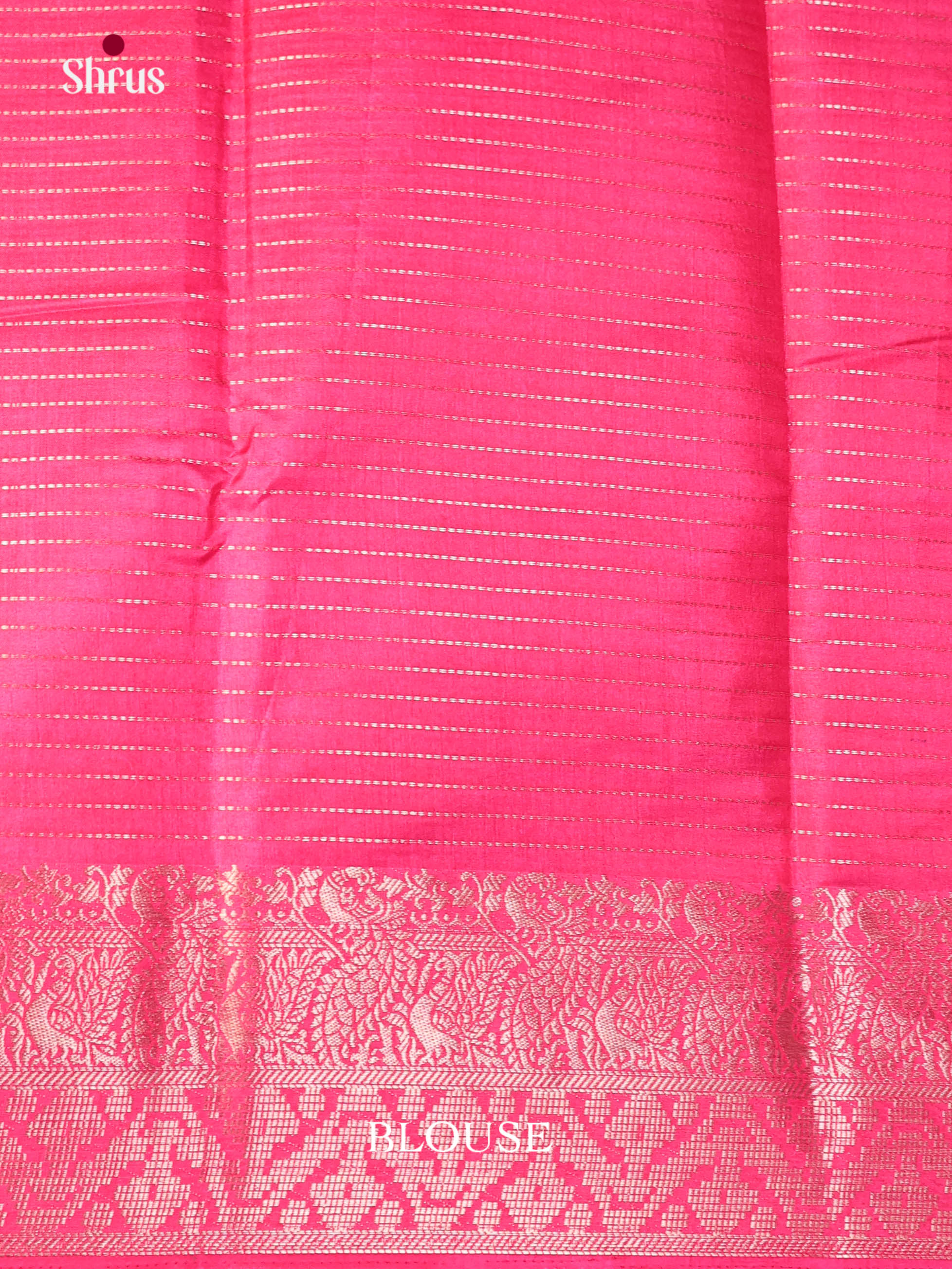 Cream & pink - Semi Tussar Saree