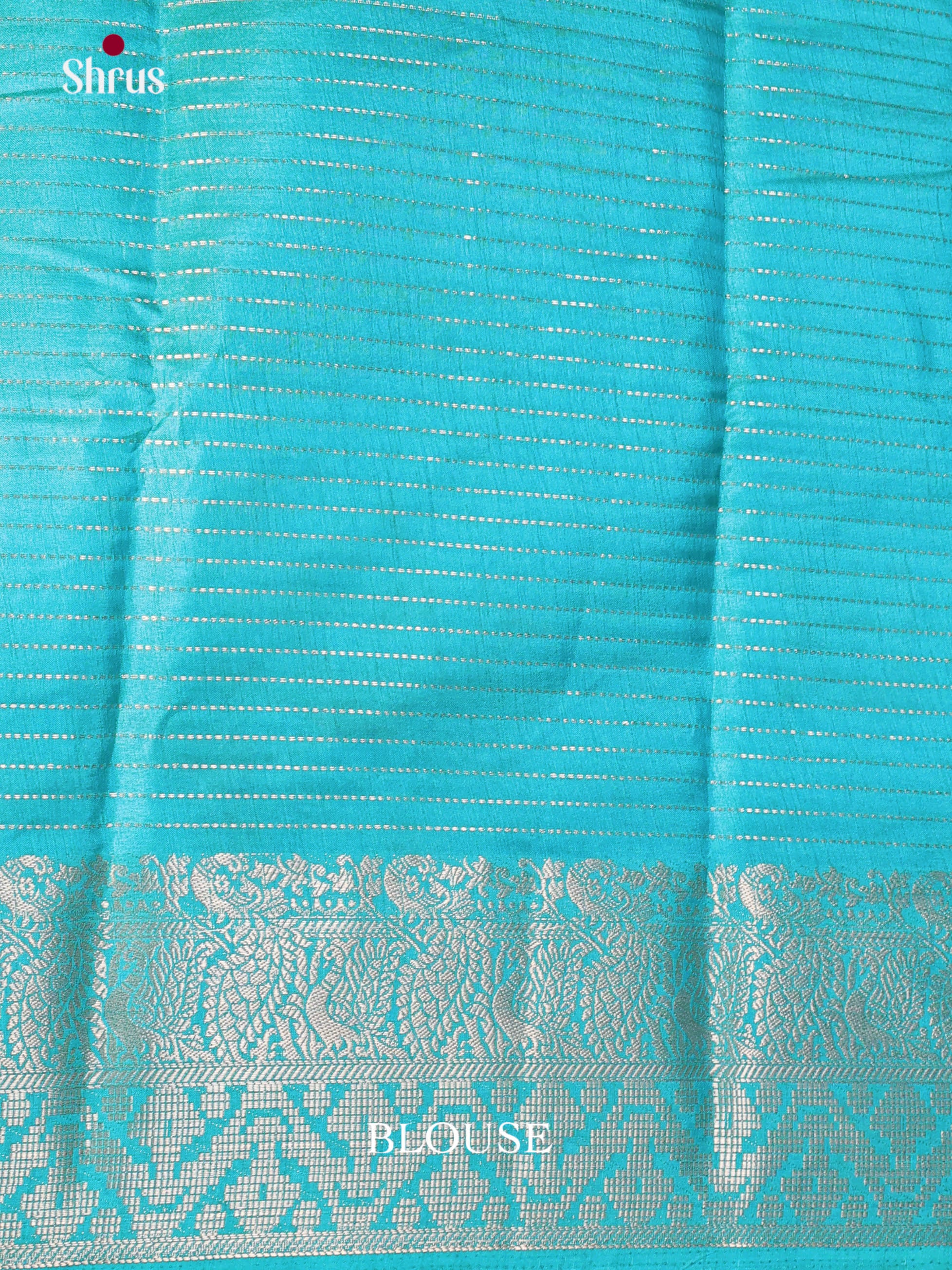 Cream & Blue - Semi Tussar Saree
