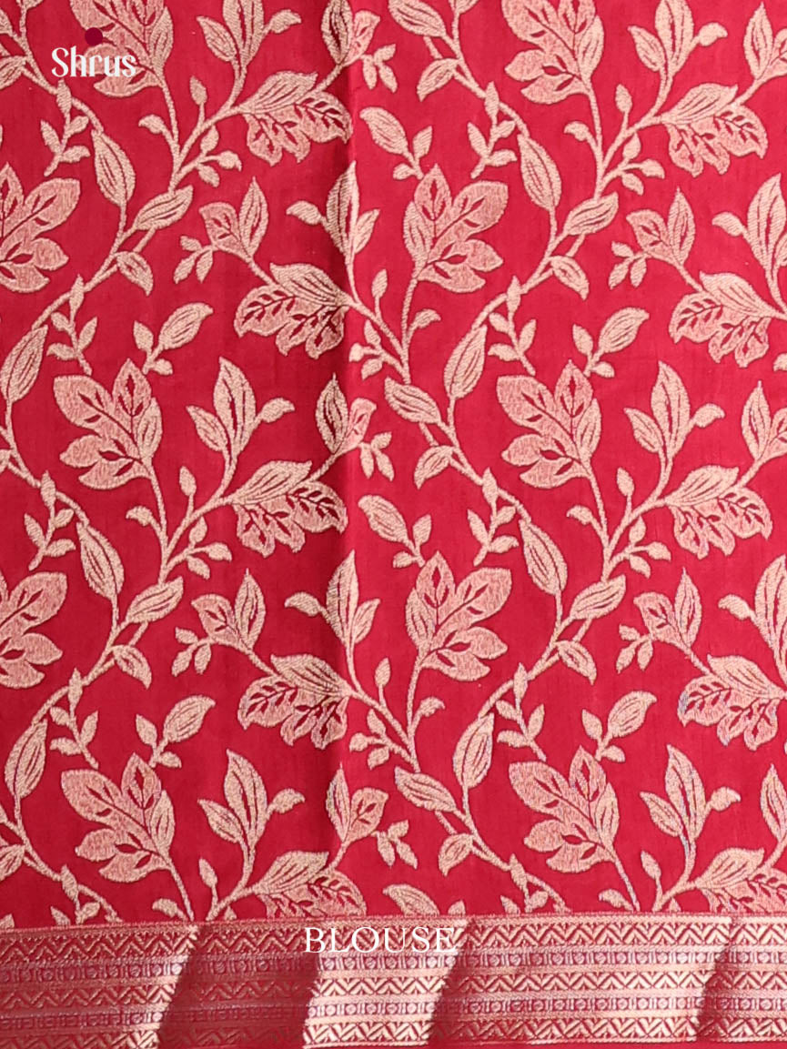 Red - Semi Rawsilk Saree