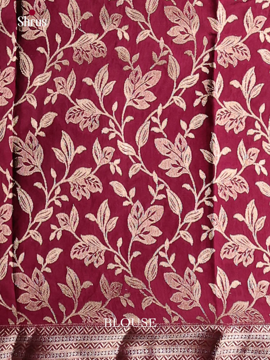 Wine - Semi Rawsilk Saree