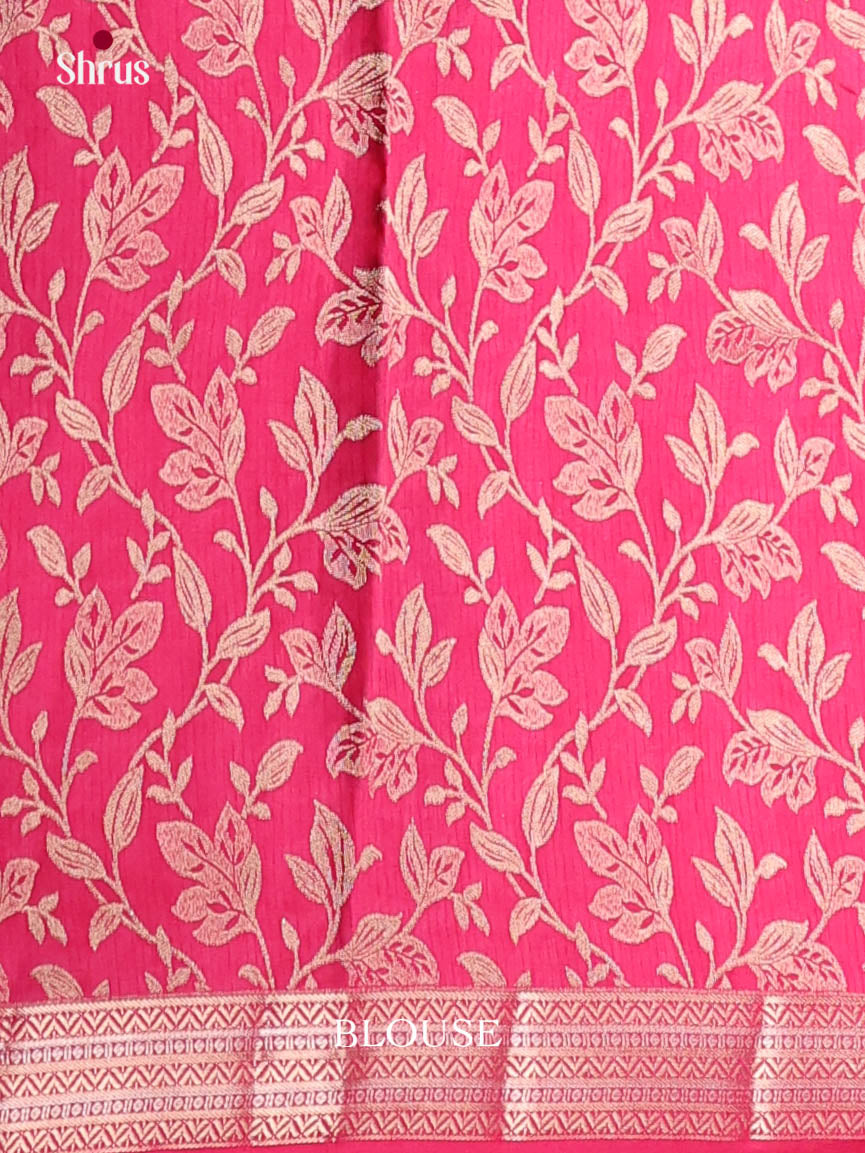 Pink - Semi Rawsilk Saree