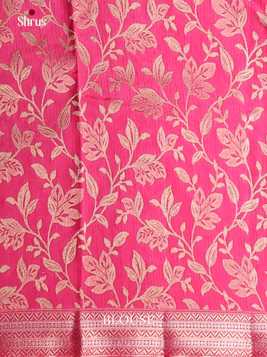 Pink - Semi Rawsilk Saree