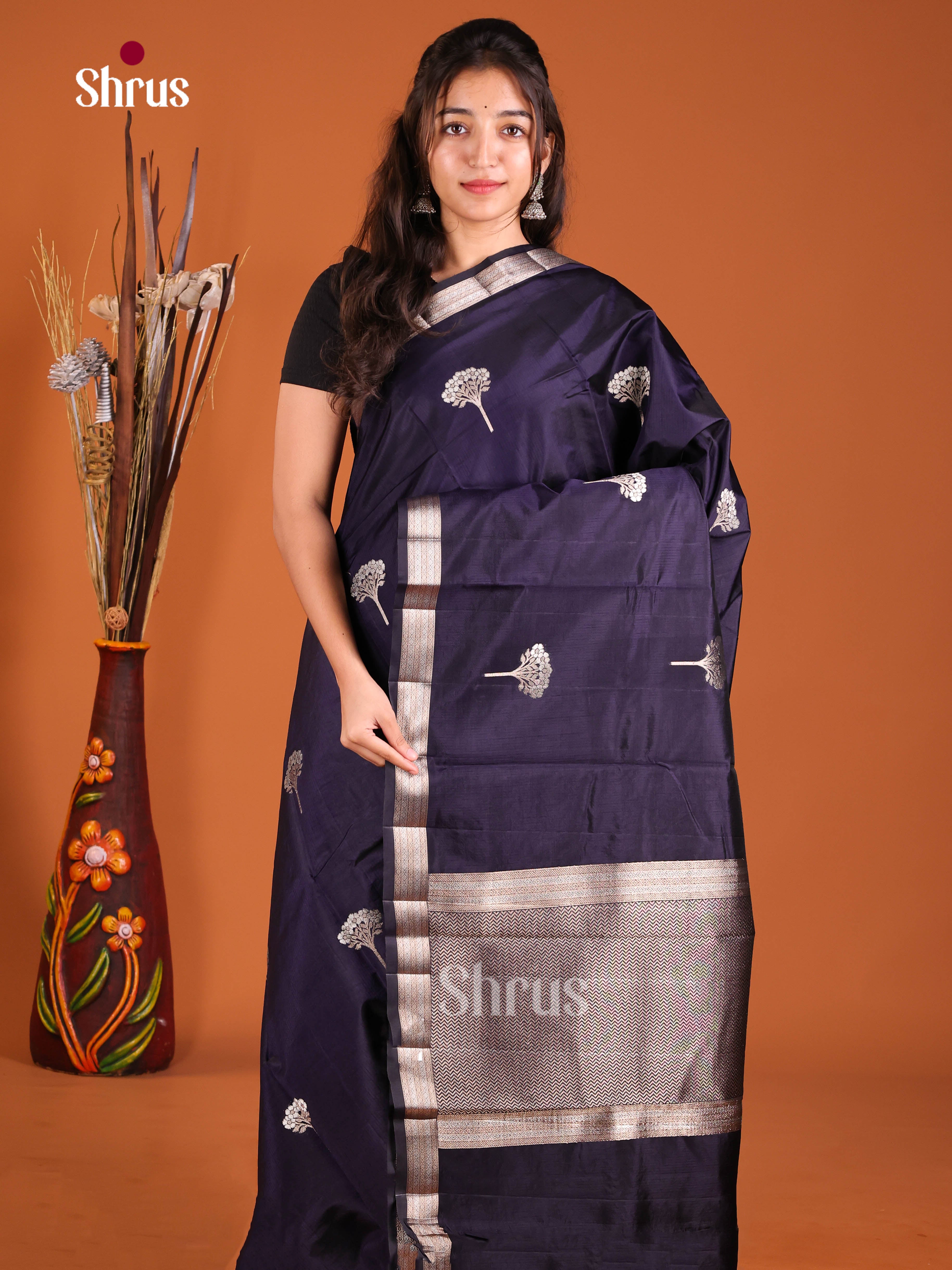 Blue - Semi Rawsilk Saree