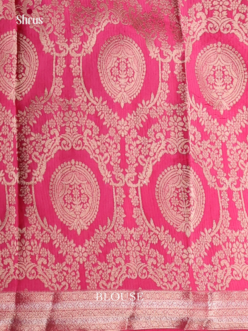 Pink - Semi Rawsilk Saree