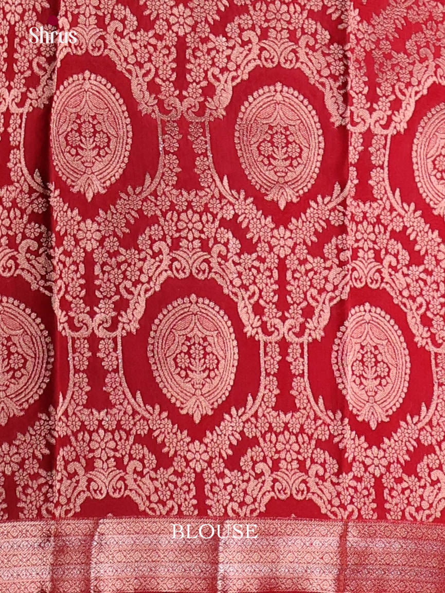 Red - Semi Rawsilk Saree
