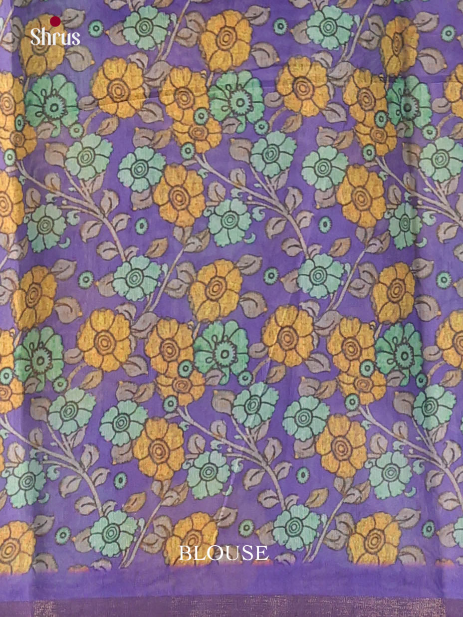 Yellow & Purple - Linen Cotton Saree