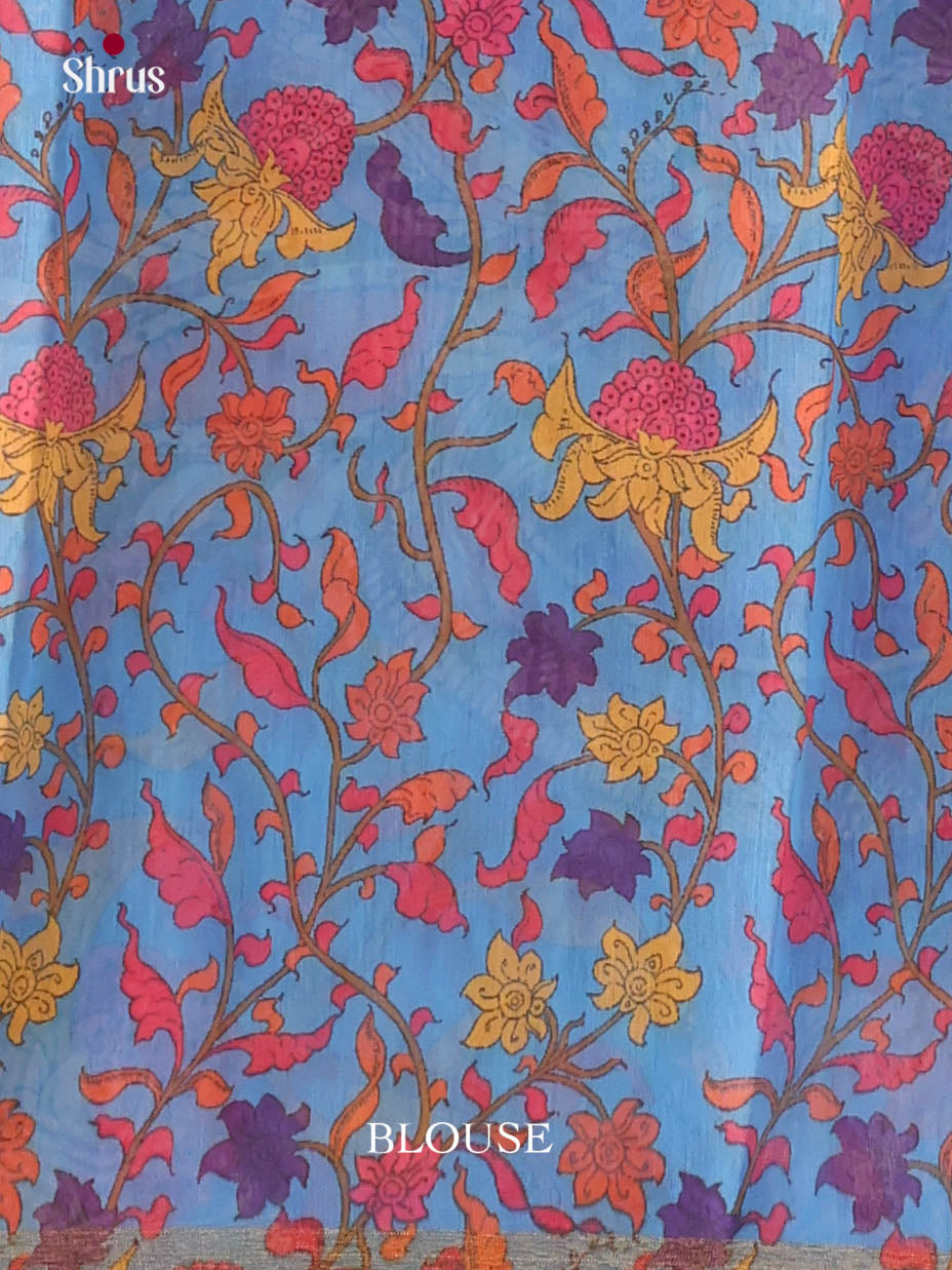 mustard & Blue - Linen Cotton Saree