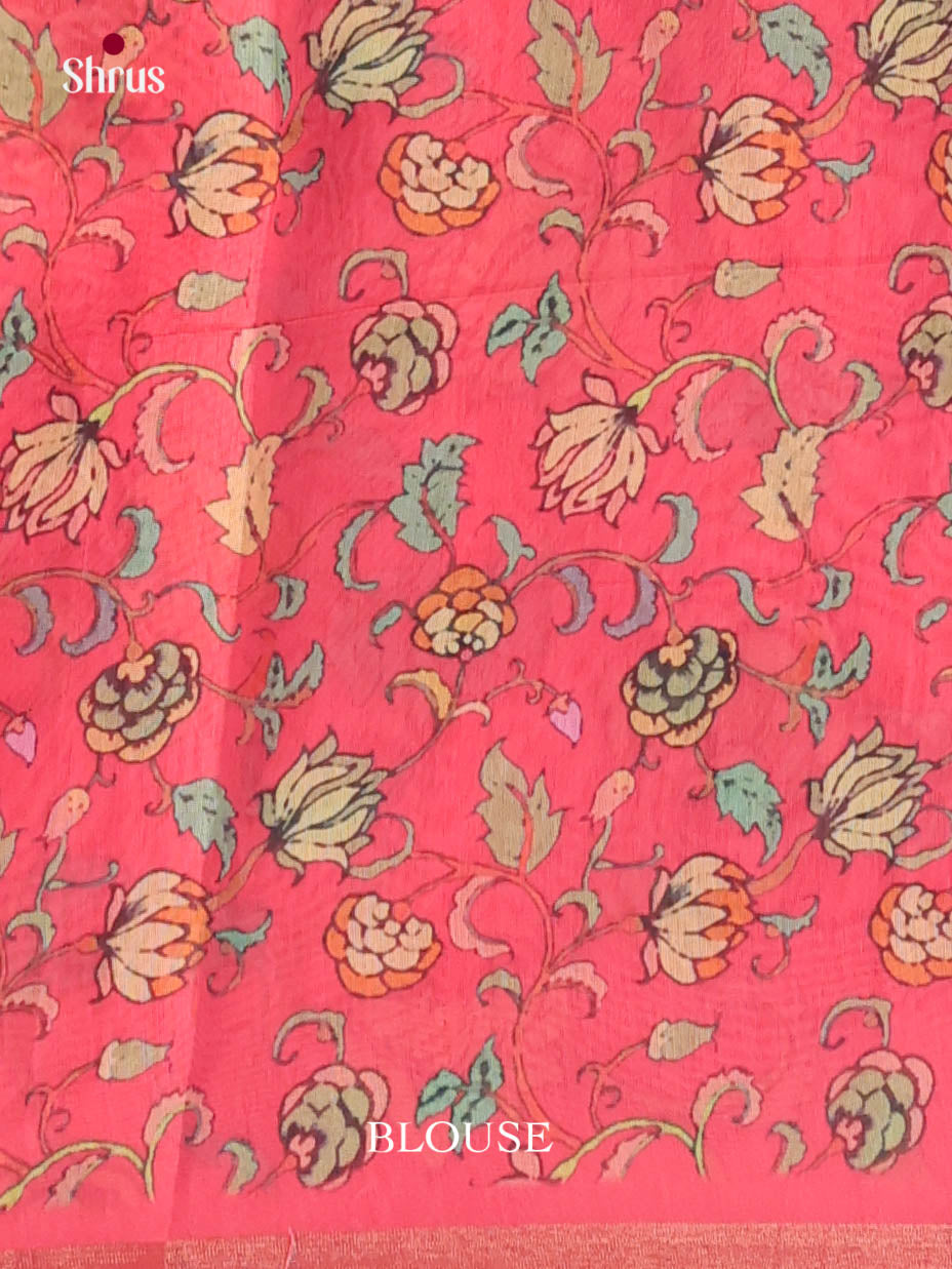 Blue & Pink- Linen Cotton Saree