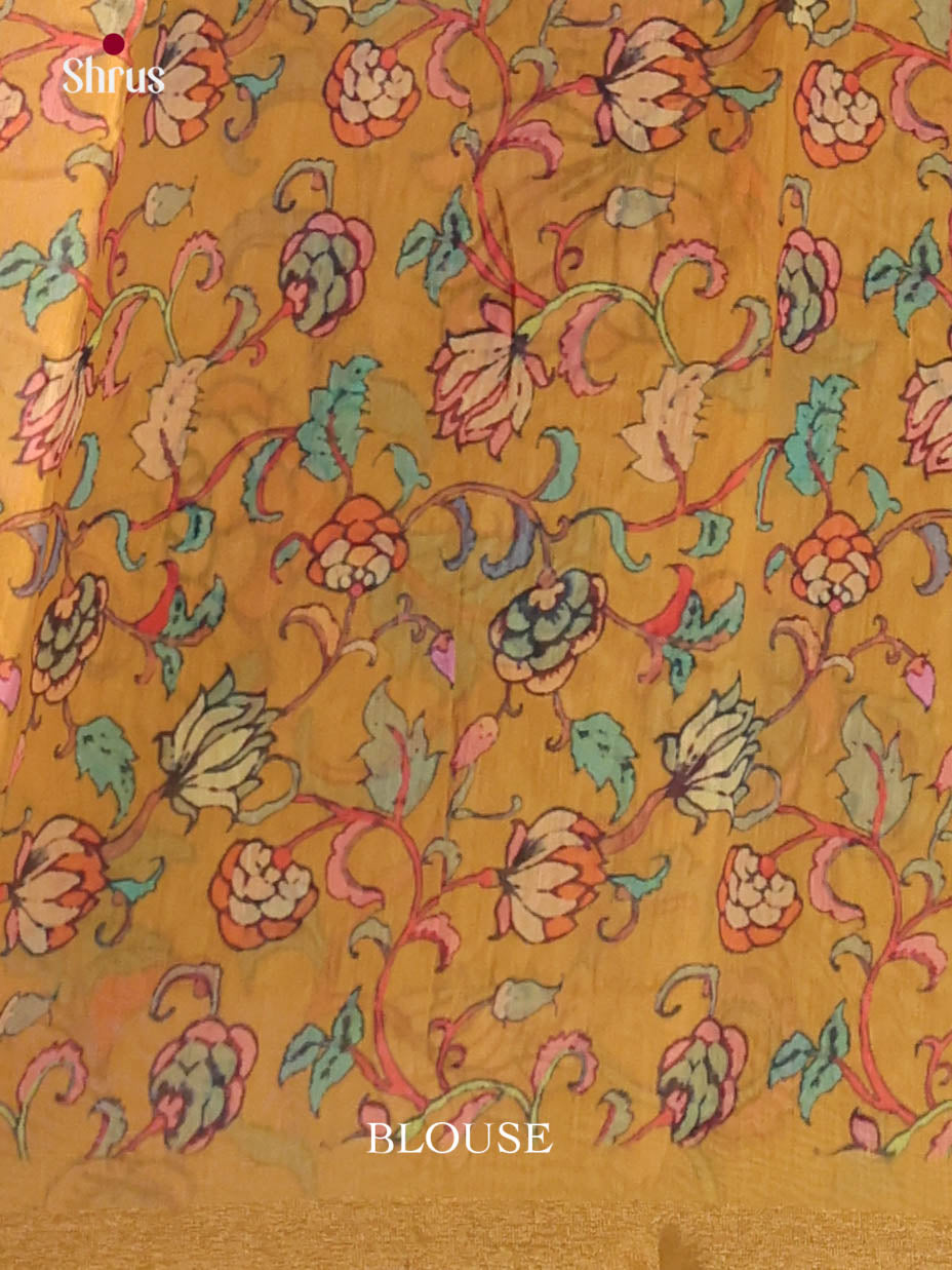 Pink & Mustard - Linen Cotton Saree