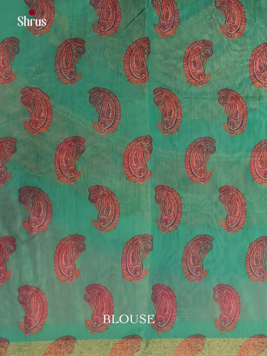 Pink & Green - Linen Cotton Saree