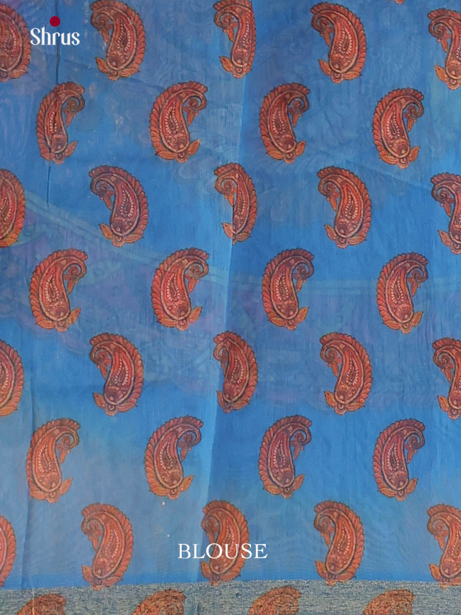 Mustard & Blue - Linen Cotton Saree