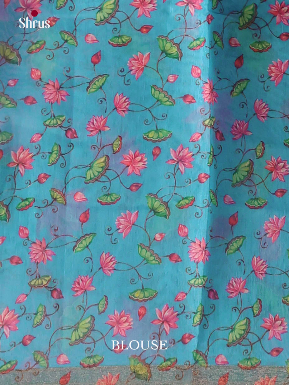 Grey & Blue - Linen Cotton Saree