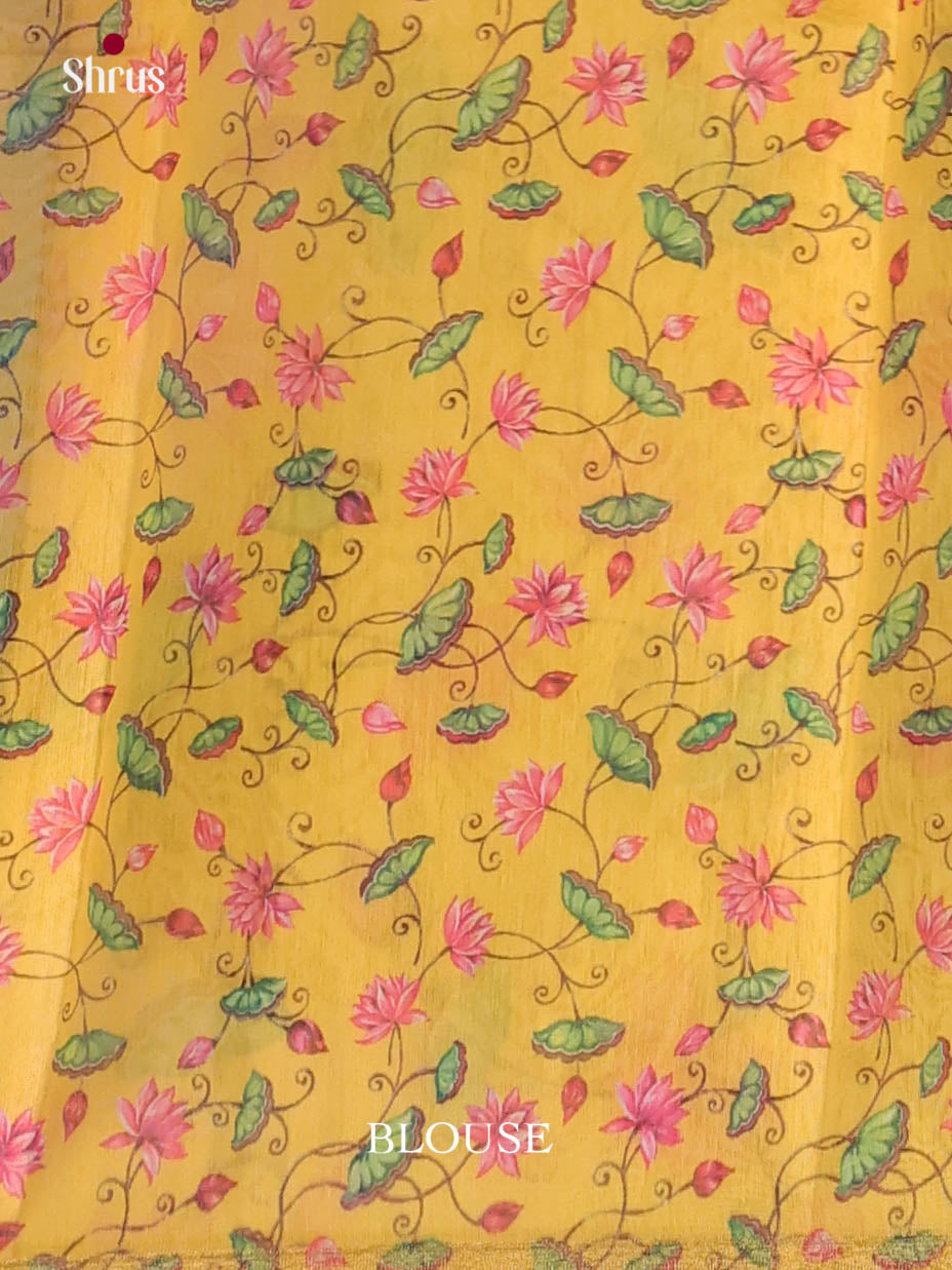 Pink & Yellow - Linen Cotton Saree