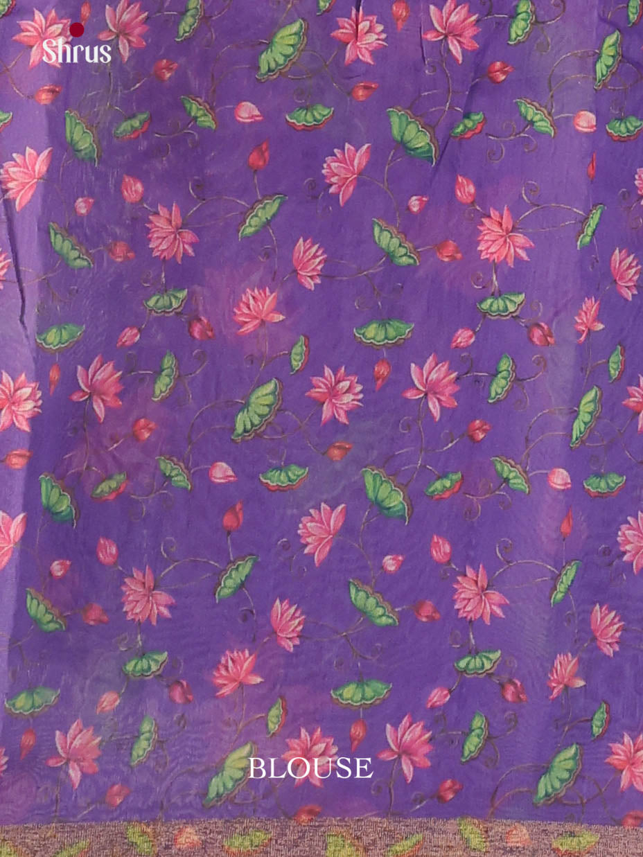 Green & Purple - Linen Cotton Saree