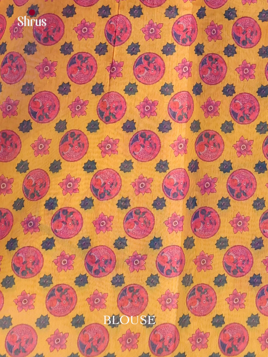 Pink & Yellow - Linen Cotton Saree