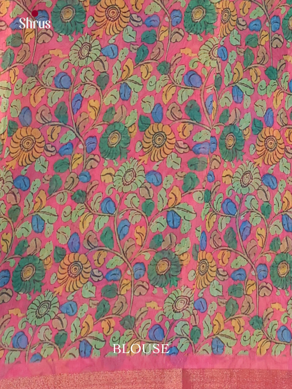 Green & Pink - Linen Cotton Saree - Shop on Shrus.com