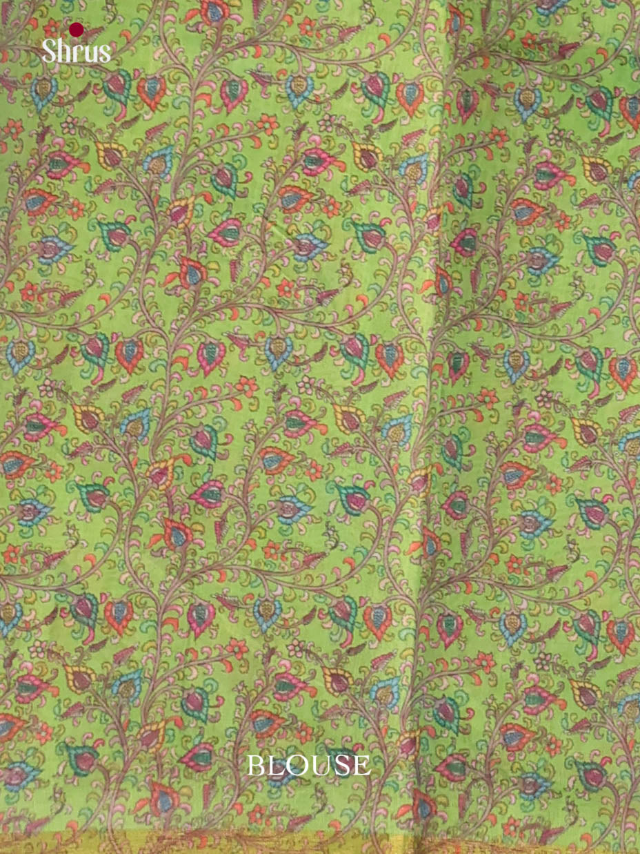 Purple & Green- Linen Cotton Saree