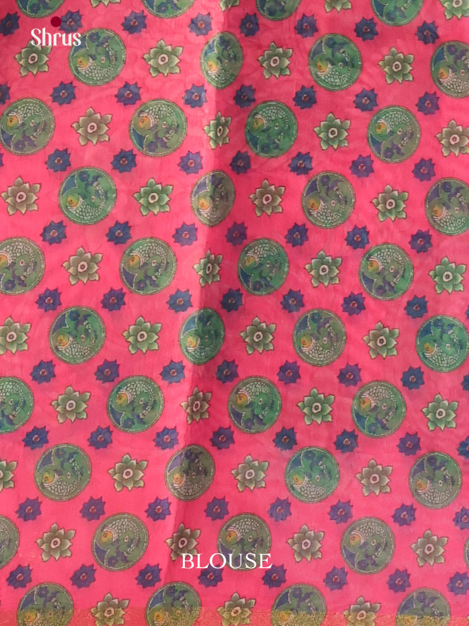 Green & Pink - Linen Cotton Saree - Shop on Shrus.com