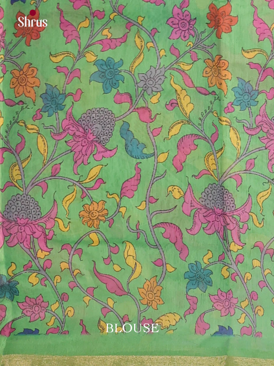 Grey & Green - Linen Cotton Saree