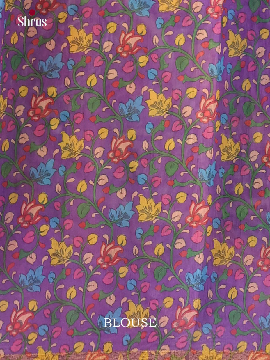 Green & Purple - Linen Cotton Saree