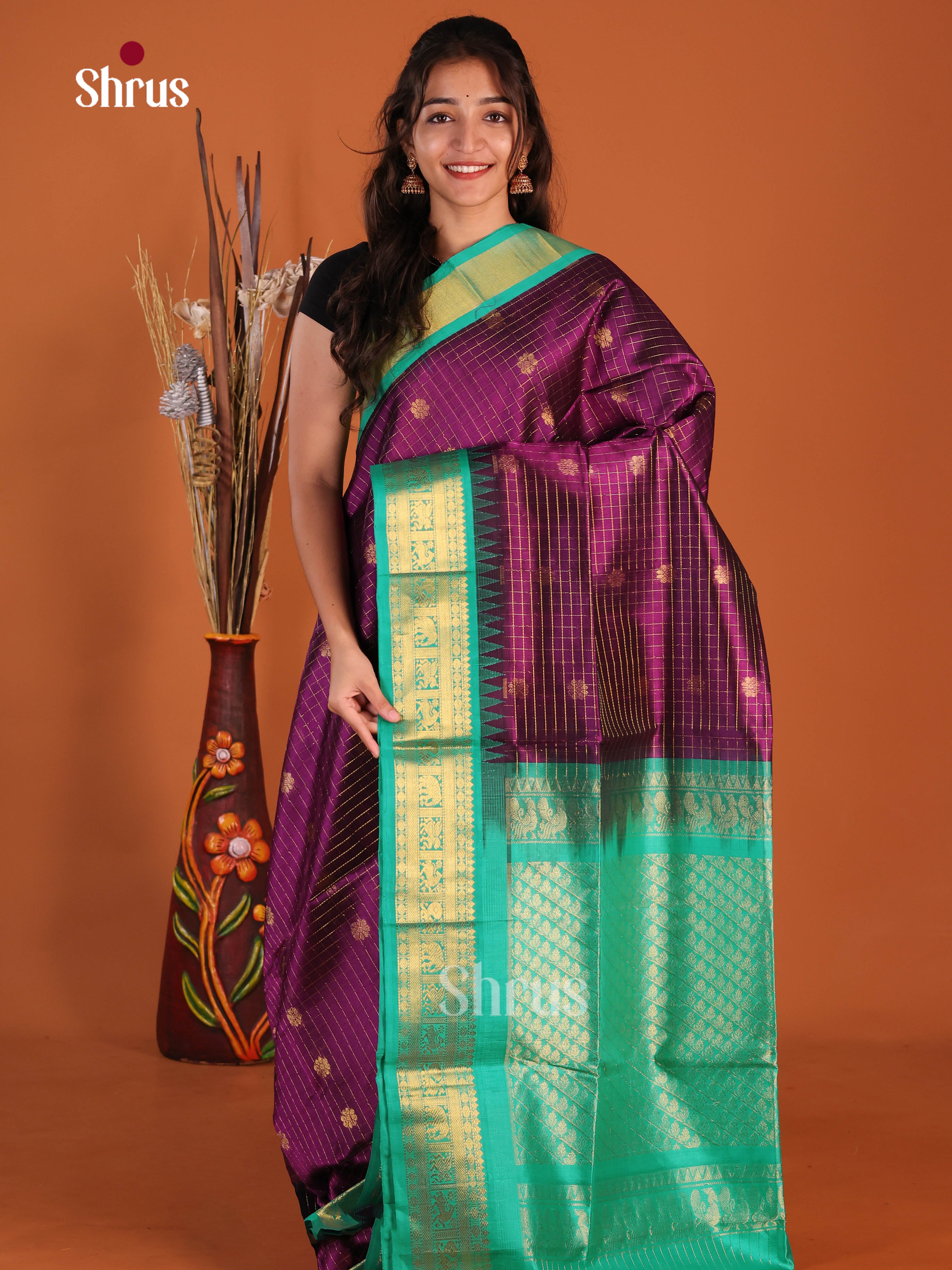 DJS07282 - Korvai-kattams Saree - Shop on Shrus.com