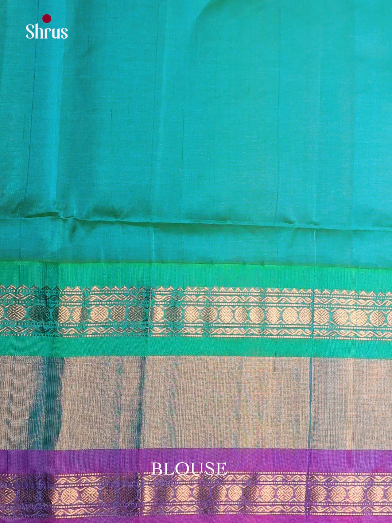 Violet & Green -Silk Cotton Korvai-Medium border Saree - Shop on Shrus.com