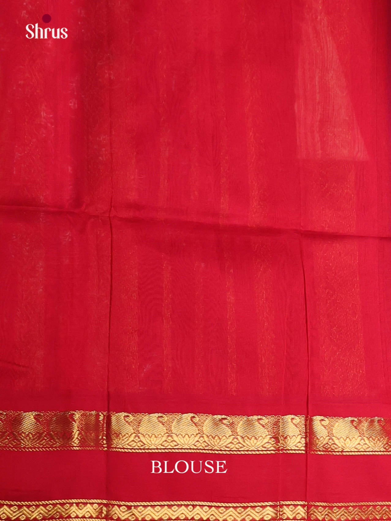 Blue & Red Silk Cotton Korvai-Big border Saree