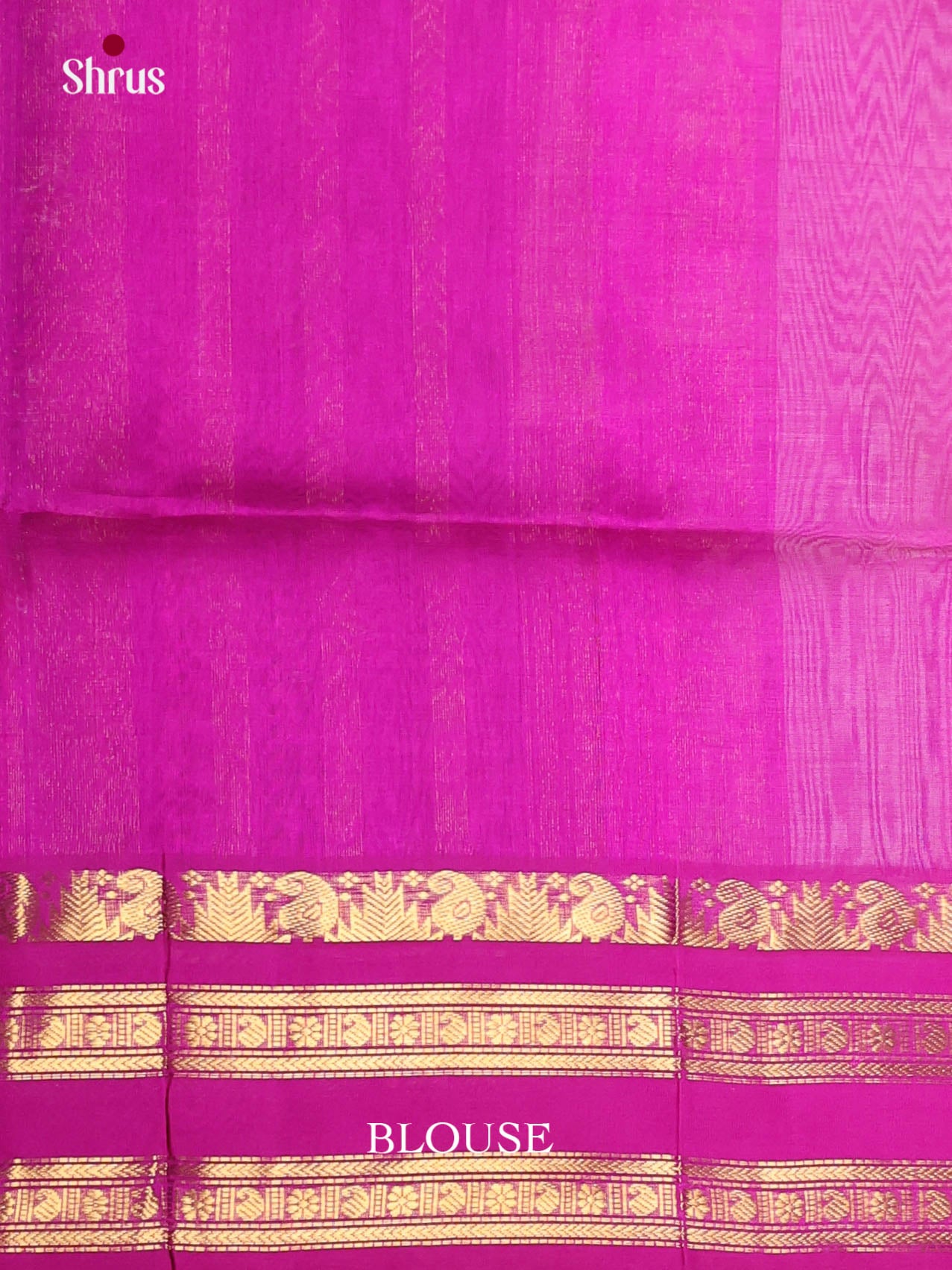 Cream & Majenta - Silk Cotton Korvai-Big border Saree