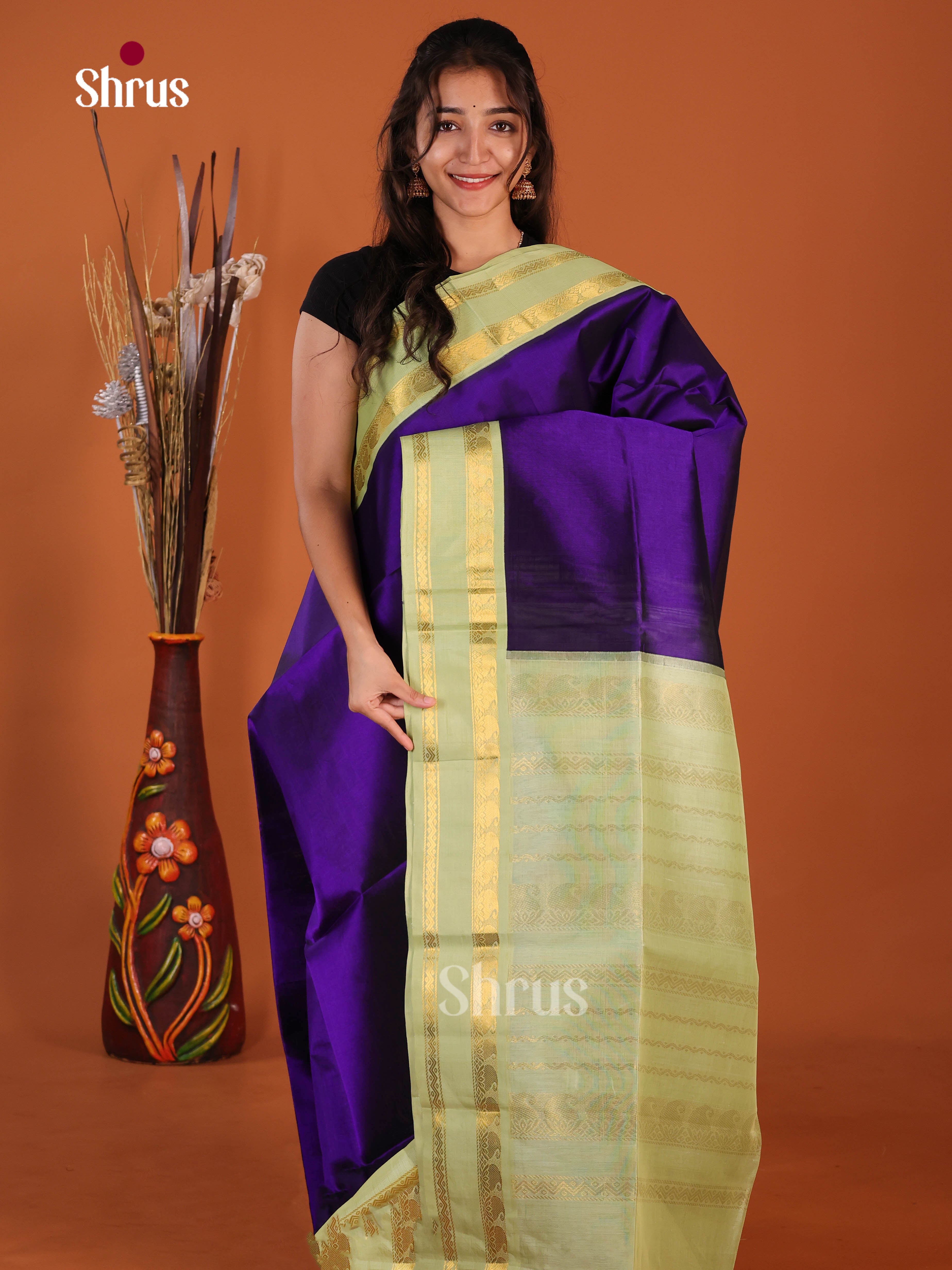 DJS07298 - Korvai-Big border Saree - Shop on Shrus.com