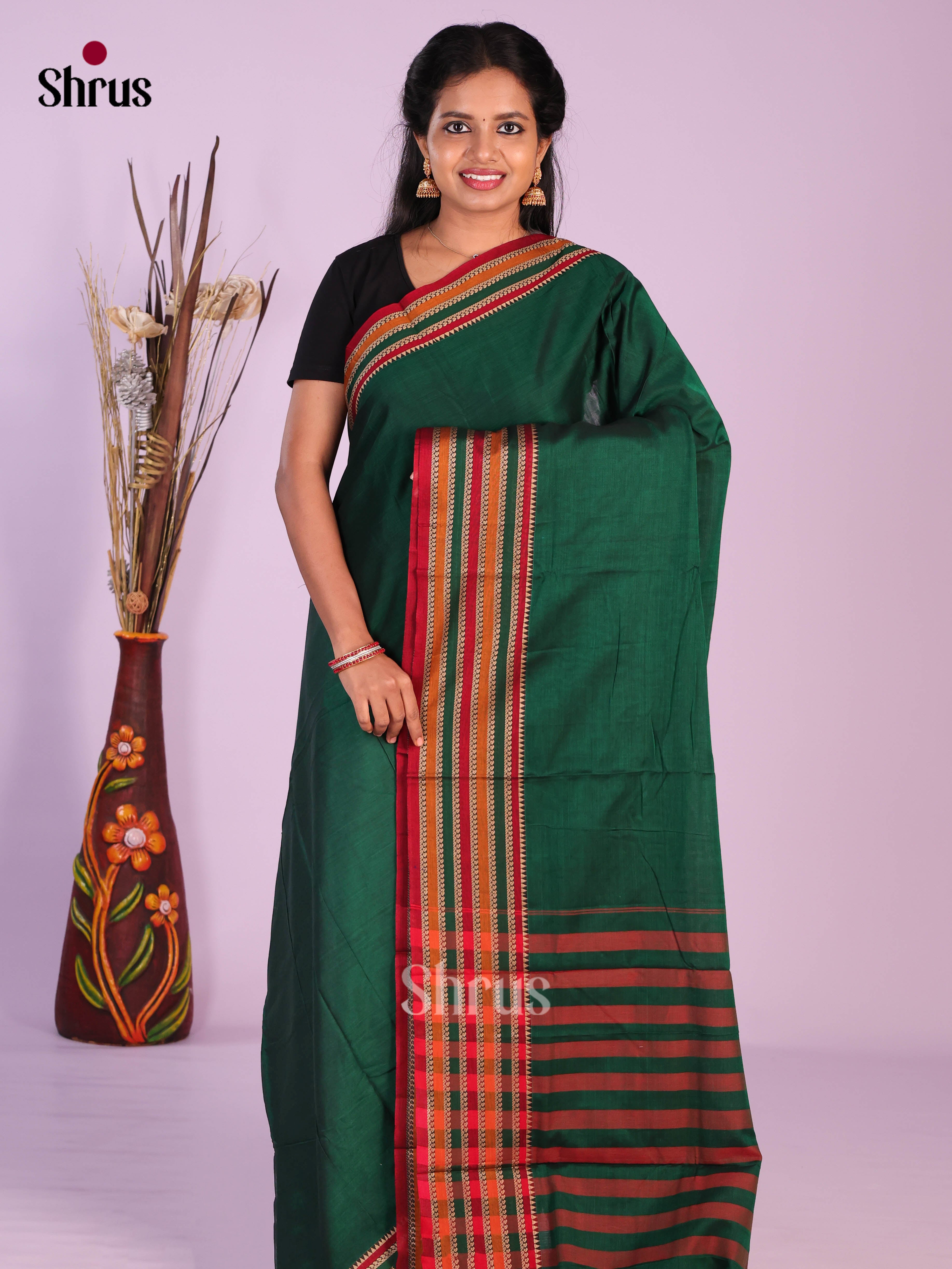 Green & Red - Narayanpet Cotton Saree
